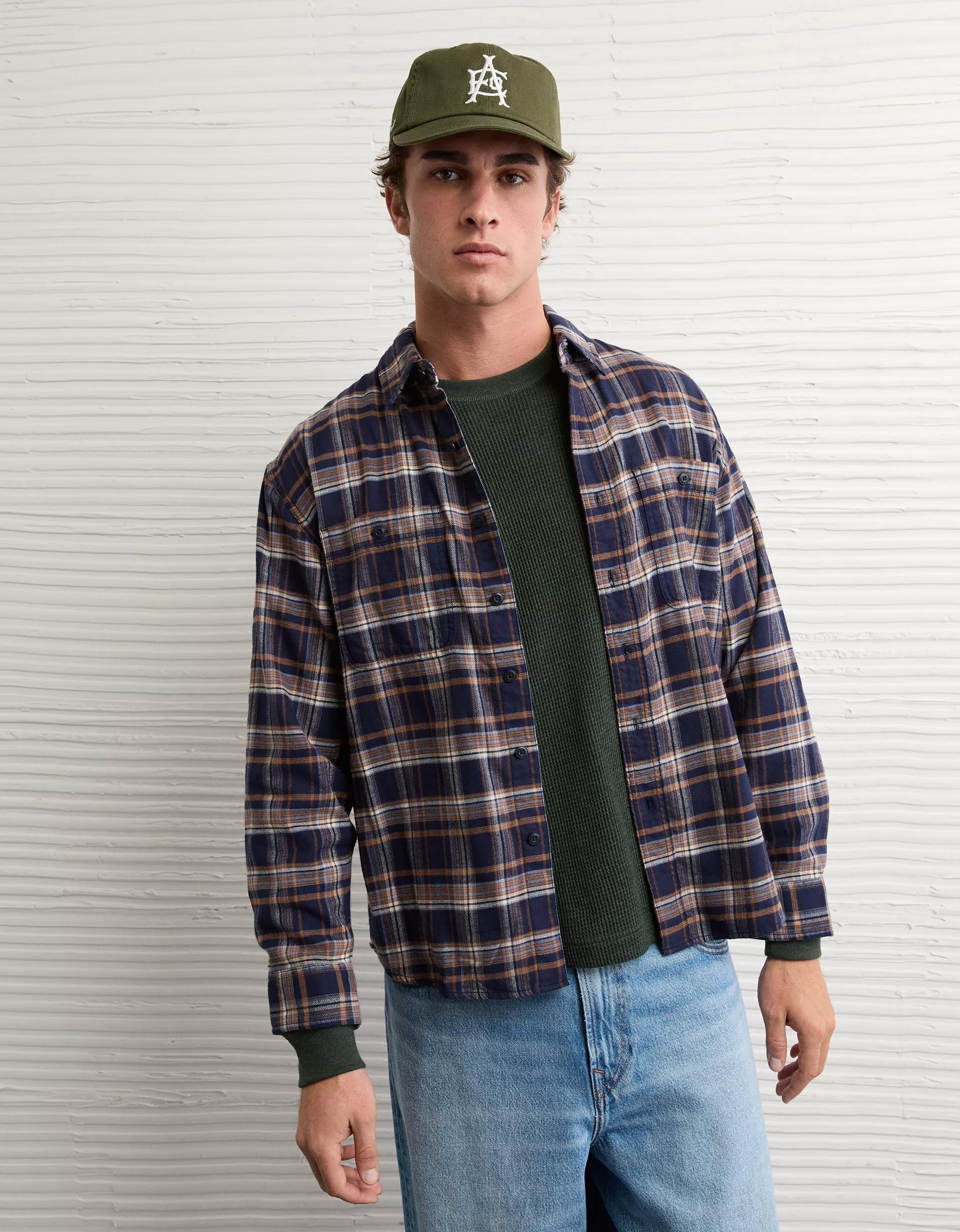 AE Relaxed Fit Everyday Flannel Shirt Product Image