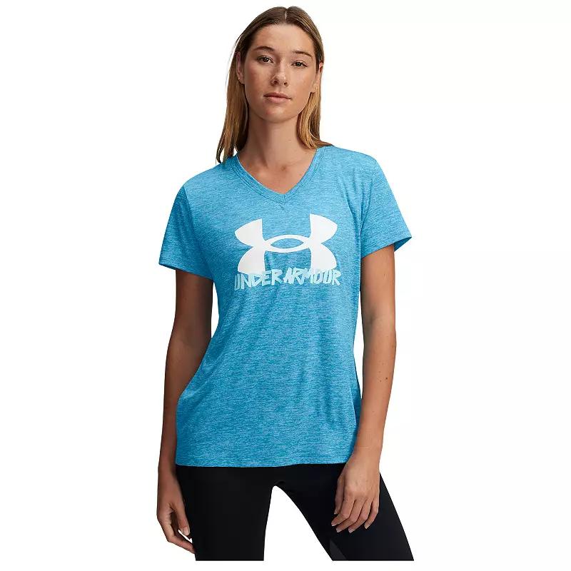 Women's Under Armour Tech™ Marker Short Sleeve Graphic Tee, Size: XXL, Ether Blue Product Image