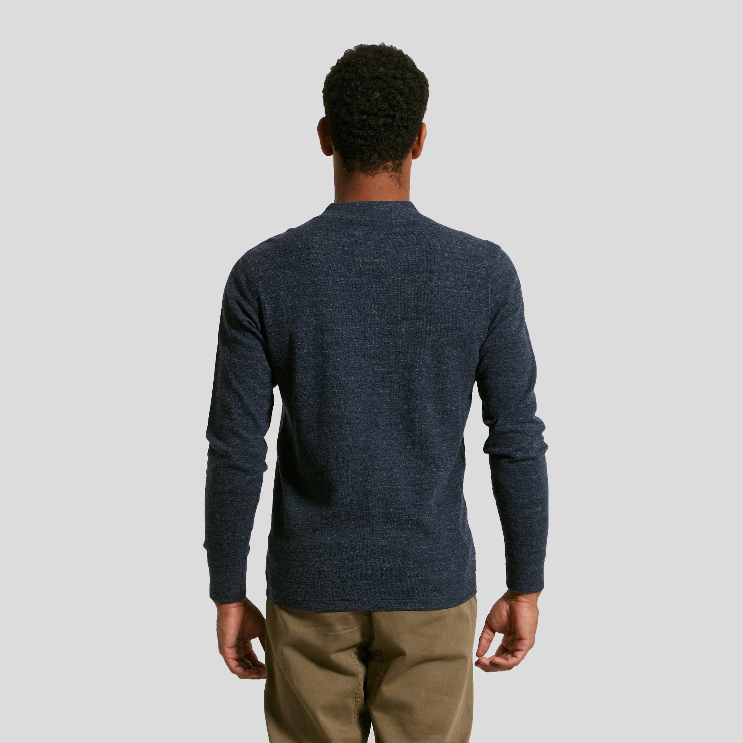 New Windsor Double Cloth Henley - Navy Heather Product Image