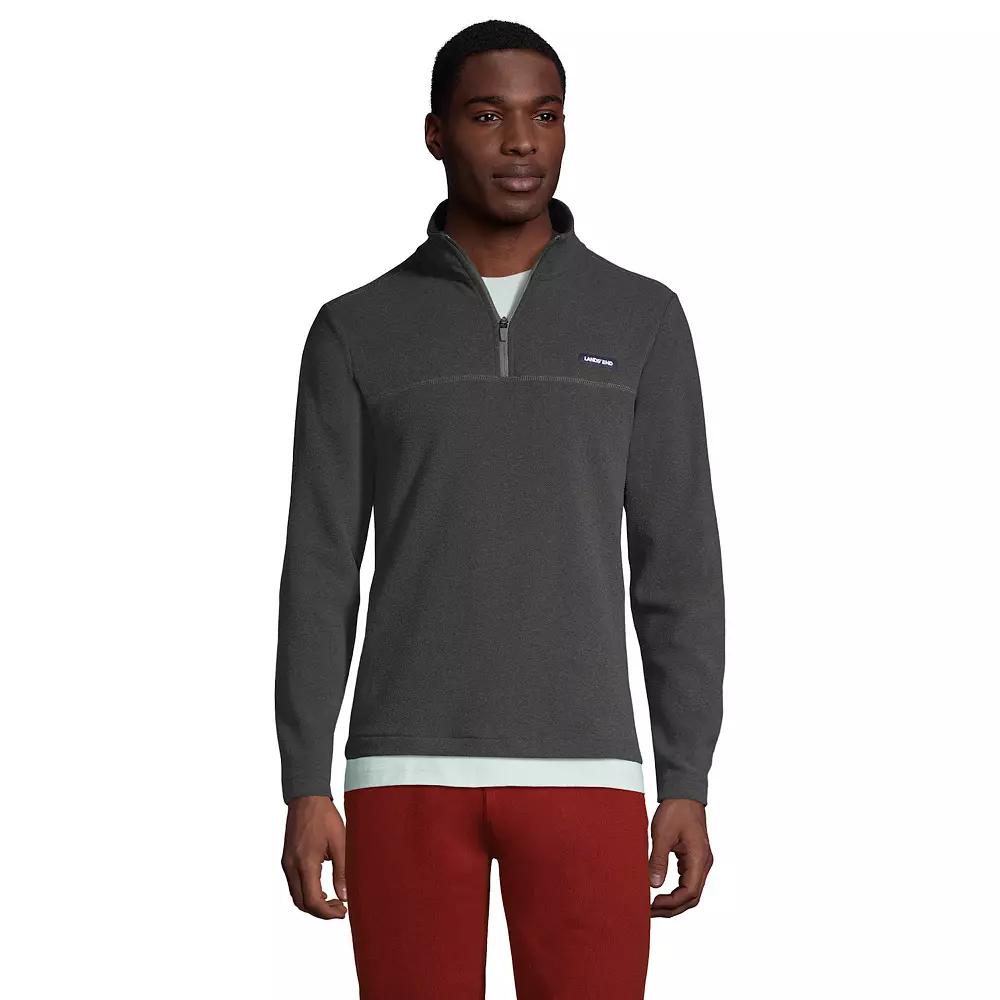 Big & Tall Lands' End Logo Fleece Quarter-Zip Pullover, Men's,  Product Image