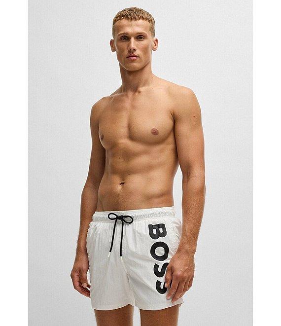 Hugo Boss Octopus Vertical Logo 5.5#double; Inseam Swim Trunks Product Image