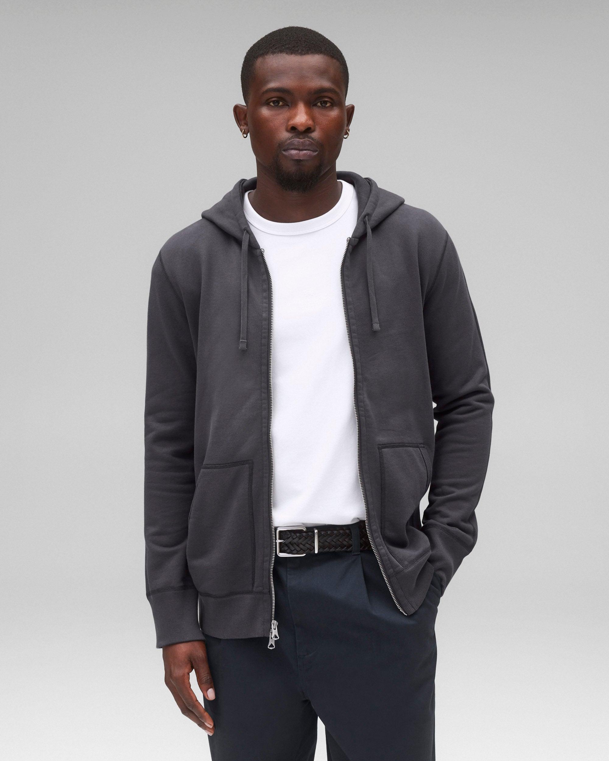 Midweight Terry Slim Zip Hoodie Male Product Image