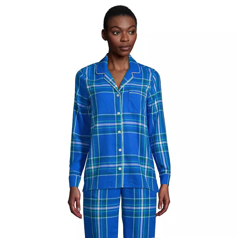 Women's Lands' End Long Sleeve Flannel Pajama Top,  Product Image