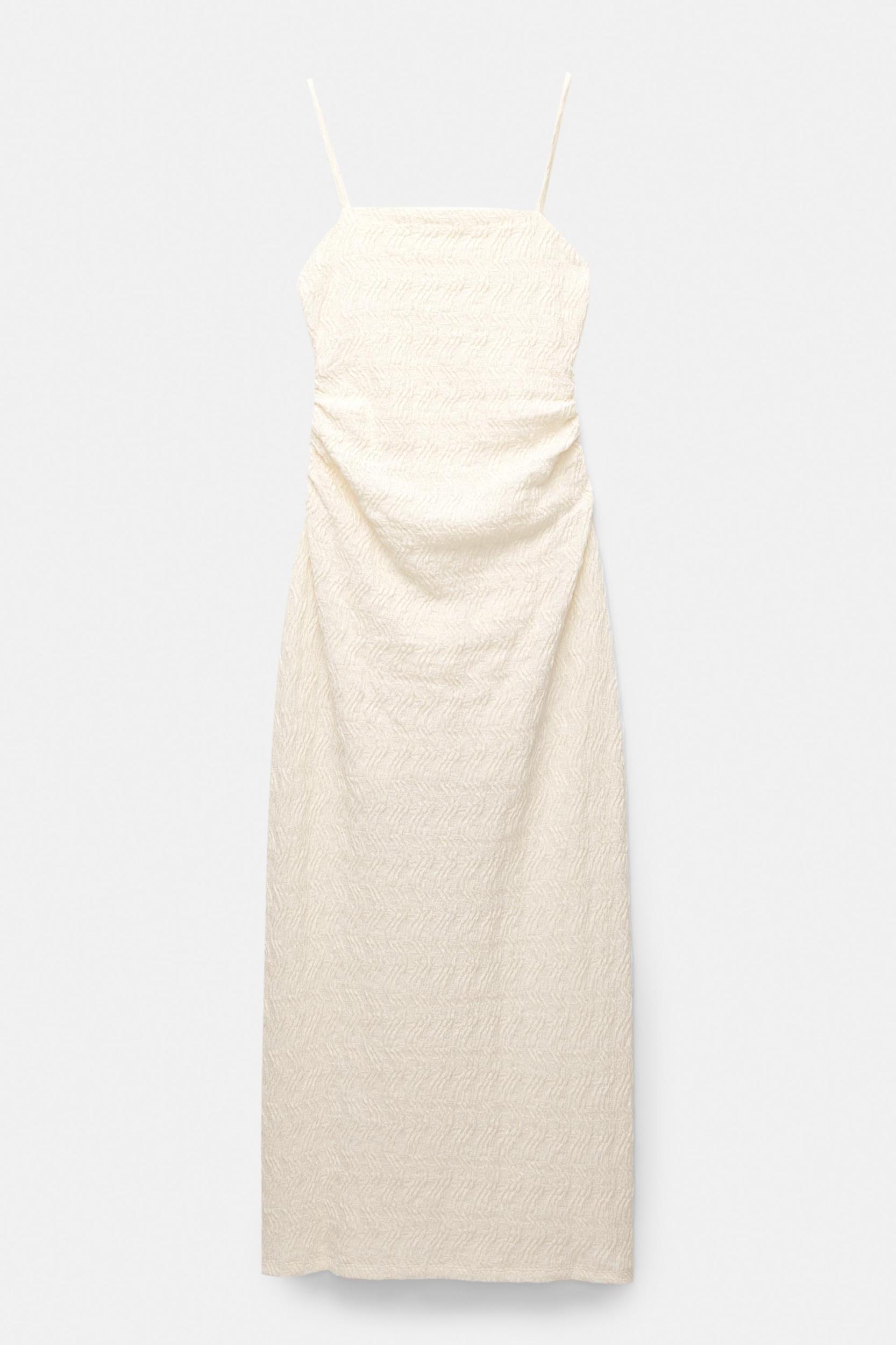 Strappy gathered midi dress Product Image