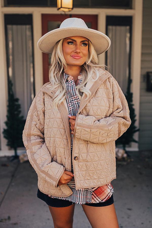 Bonfire Nights Quilted Jacket in Warm Taupe Product Image