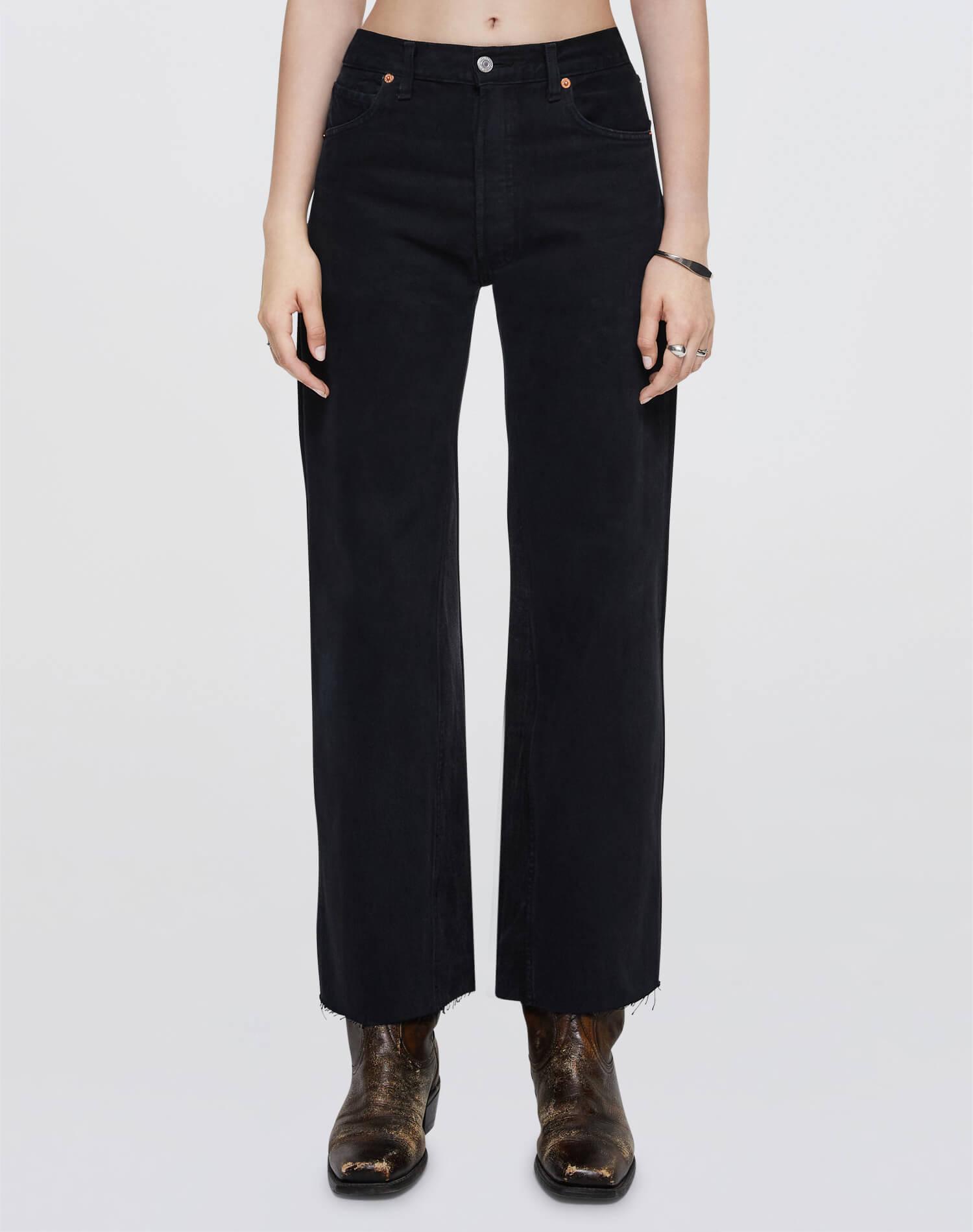 Levi's Black High Rise Wide Leg Crop Product Image