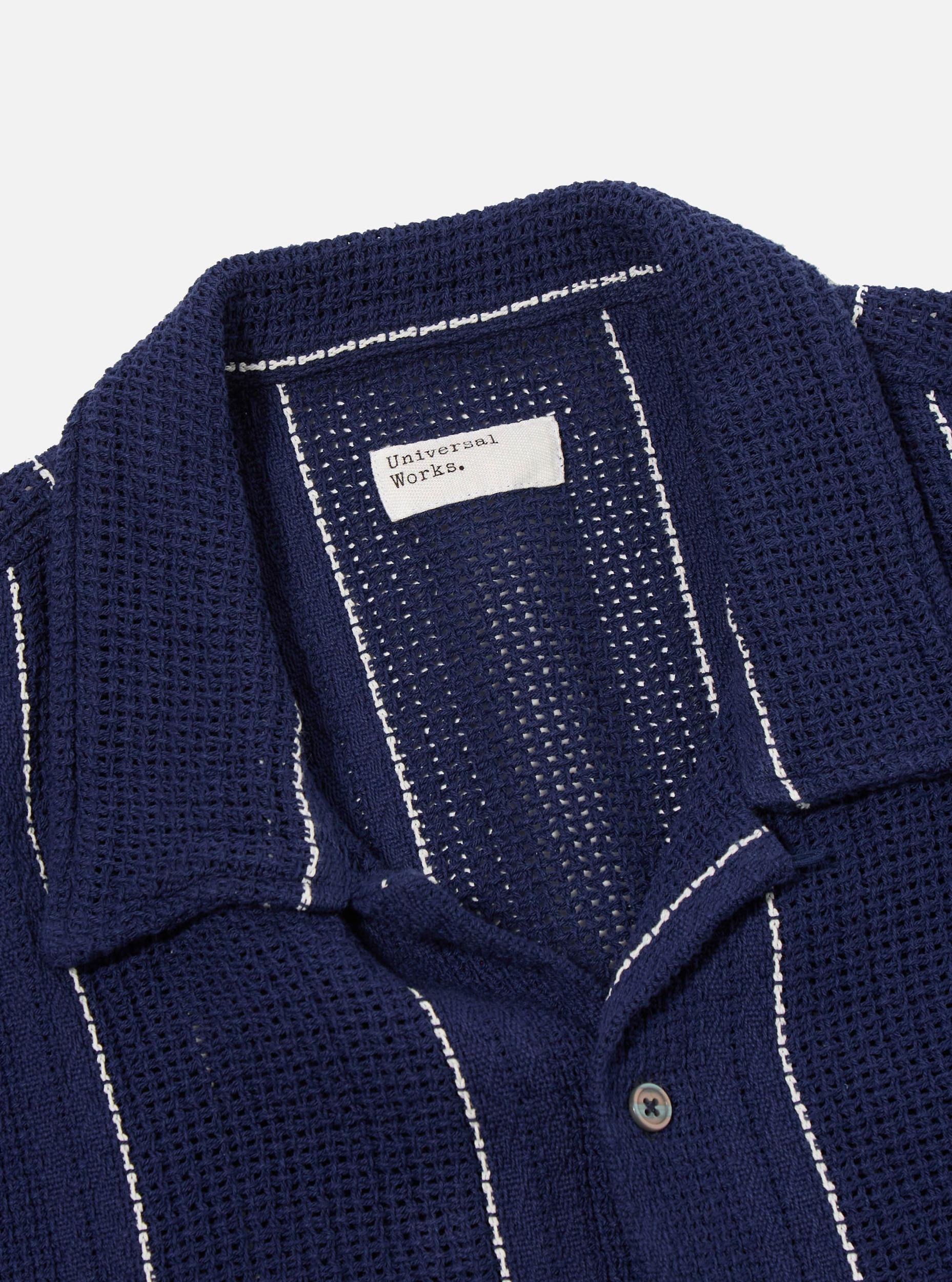 Navy Reef Stripe Cotton Road Shirt Product Image