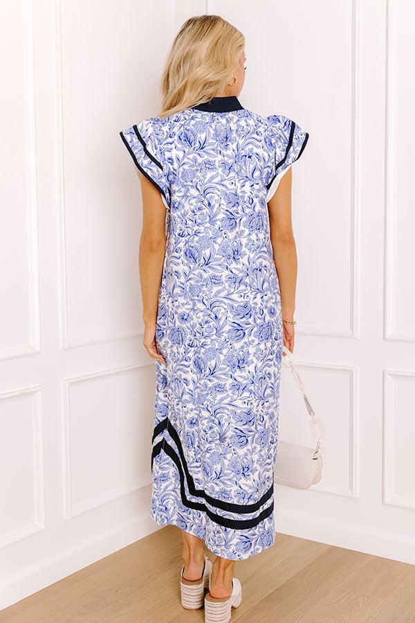Veranda Views Floral Midi Dress in Sky Blue Product Image