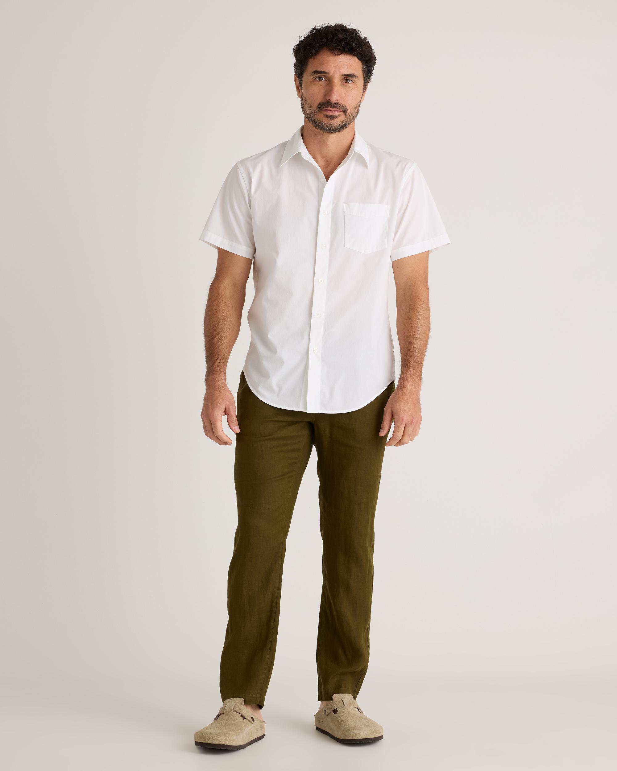 Quince | Men's Stretch Poplin Short Sleeve Shirt Organic Cotton Product Image