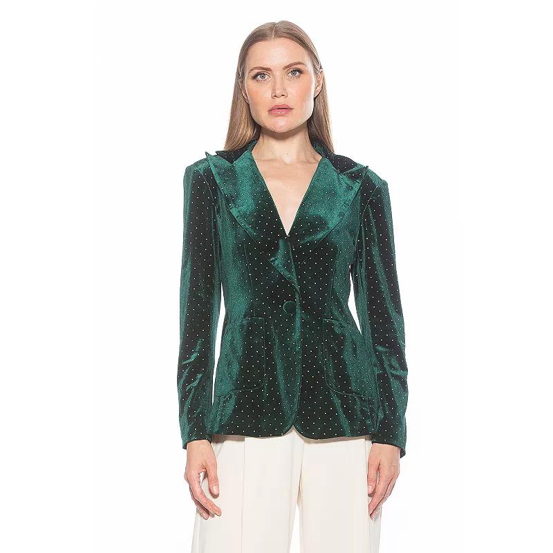 Women's ALEXIA ADMOR Kai Classic Long Sleeve Blazer With Pockets, Size: 8, Green Product Image