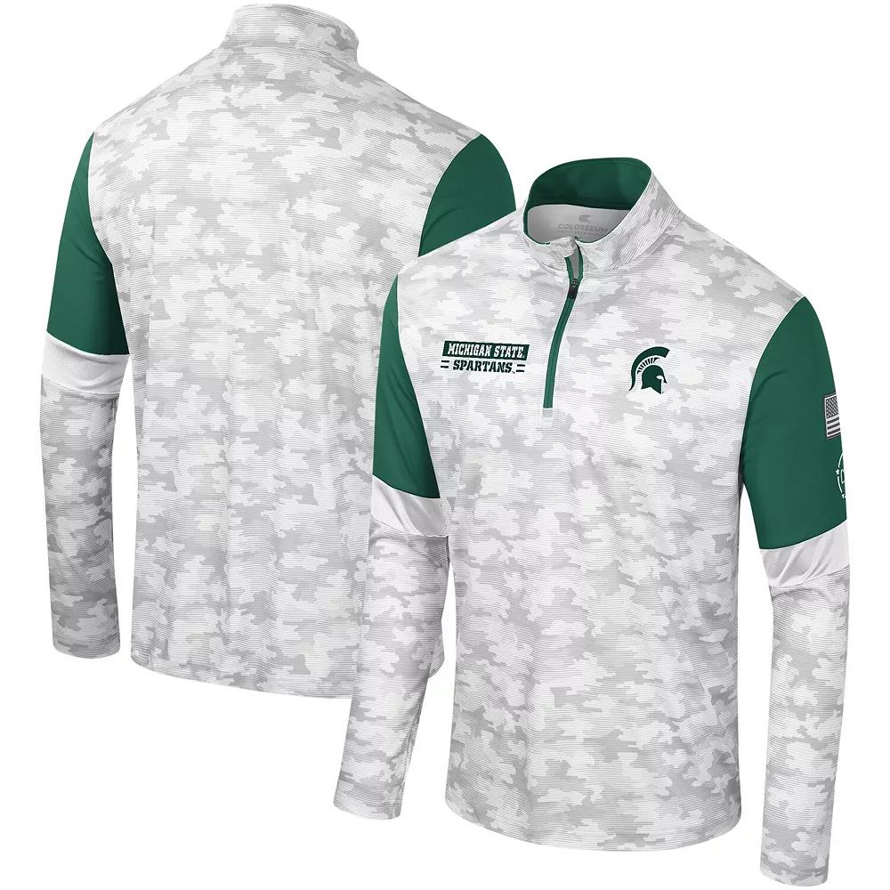 Men's Colosseum  Camo Michigan State Spartans OHT Military Appreciation Tomahawk Quarter-Zip Windshirt, Size: Medium, Green Product Image