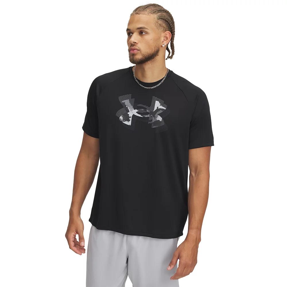 Men's Under Armour Tech™ Print Fill Short Sleeve Tee, Size: XXL, Black Product Image