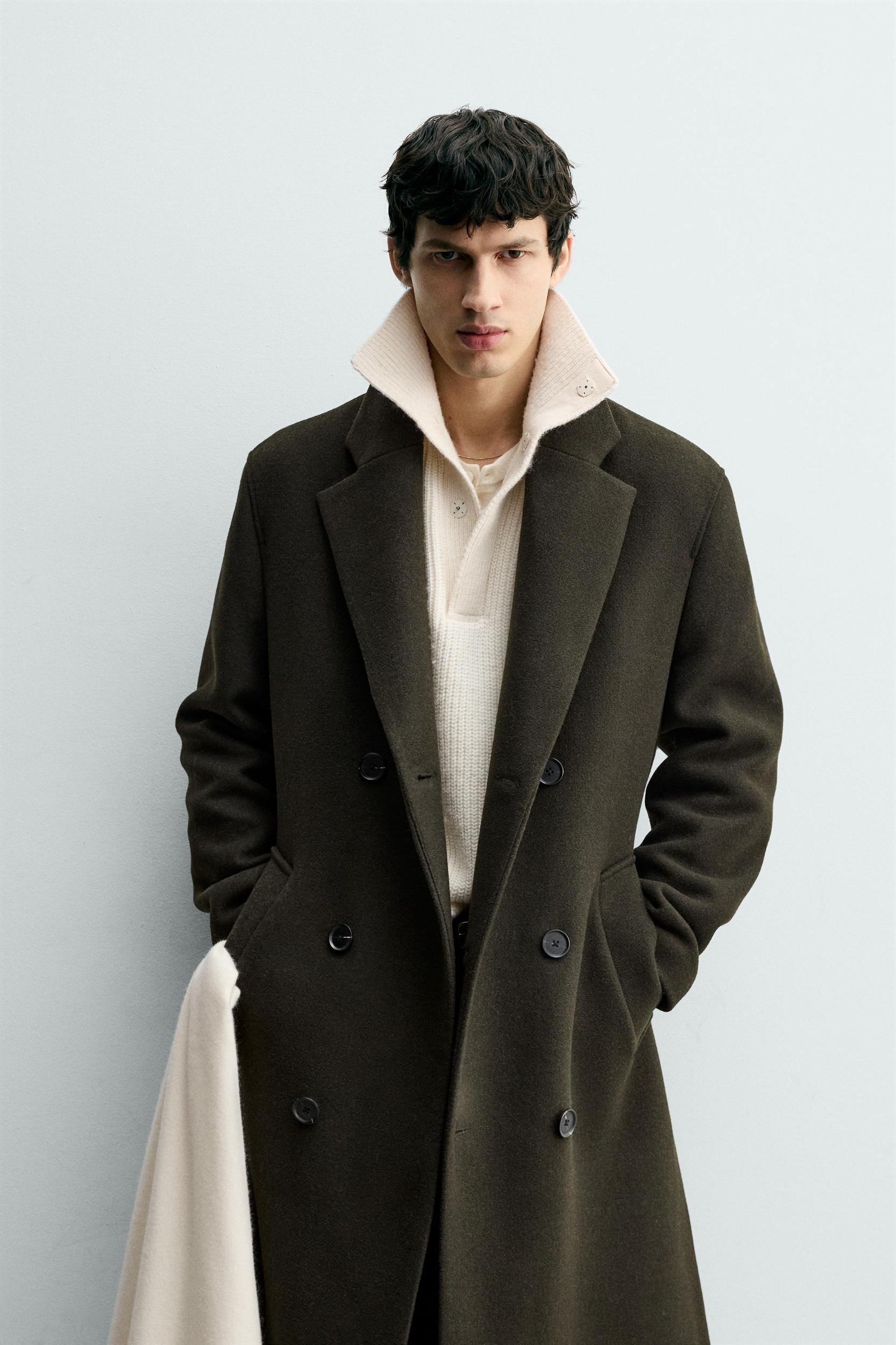 DOUBLE-BREASTED WOOL BLEND COAT WITH BELT Product Image