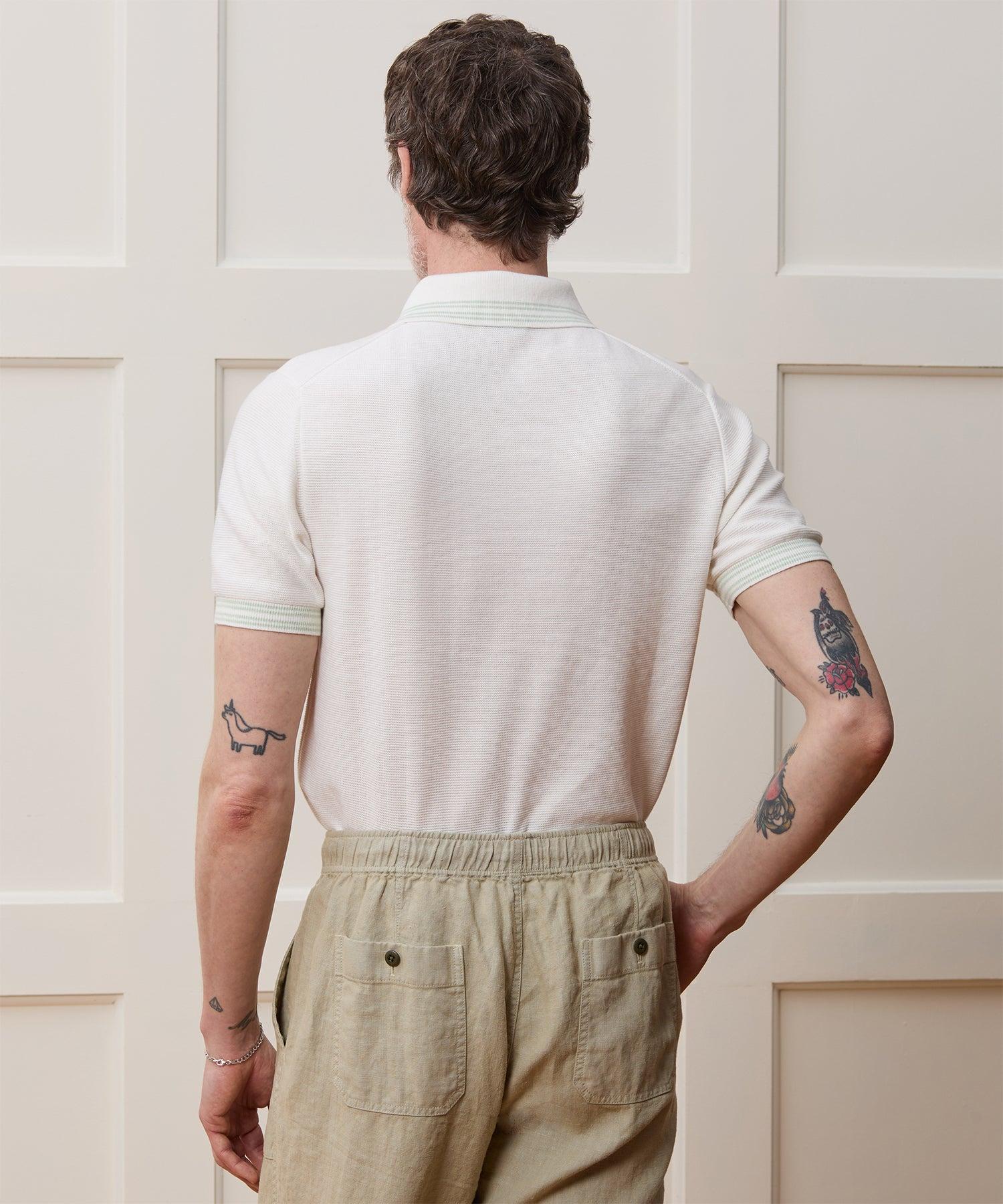 Tipped Waffle Sweater Polo Product Image