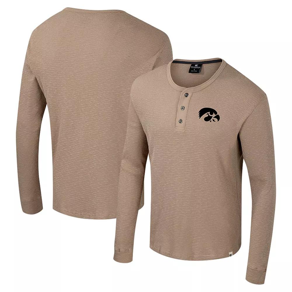 Men's Colosseum  Tan Cal Bears Great Outdoors Henley Long Sleeve Shirt, Size: XL, Team Product Image