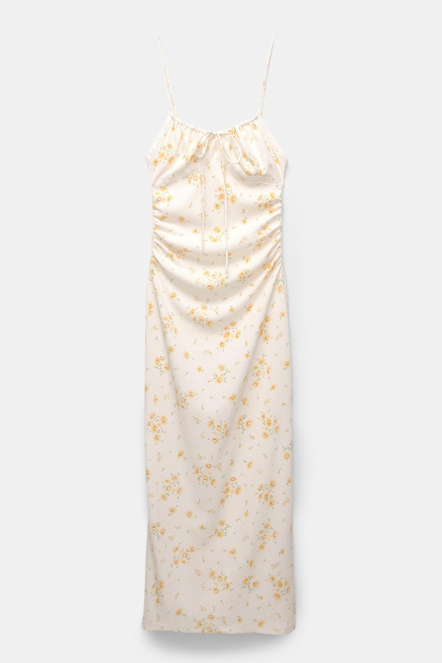 Floral crepe midi dress Product Image