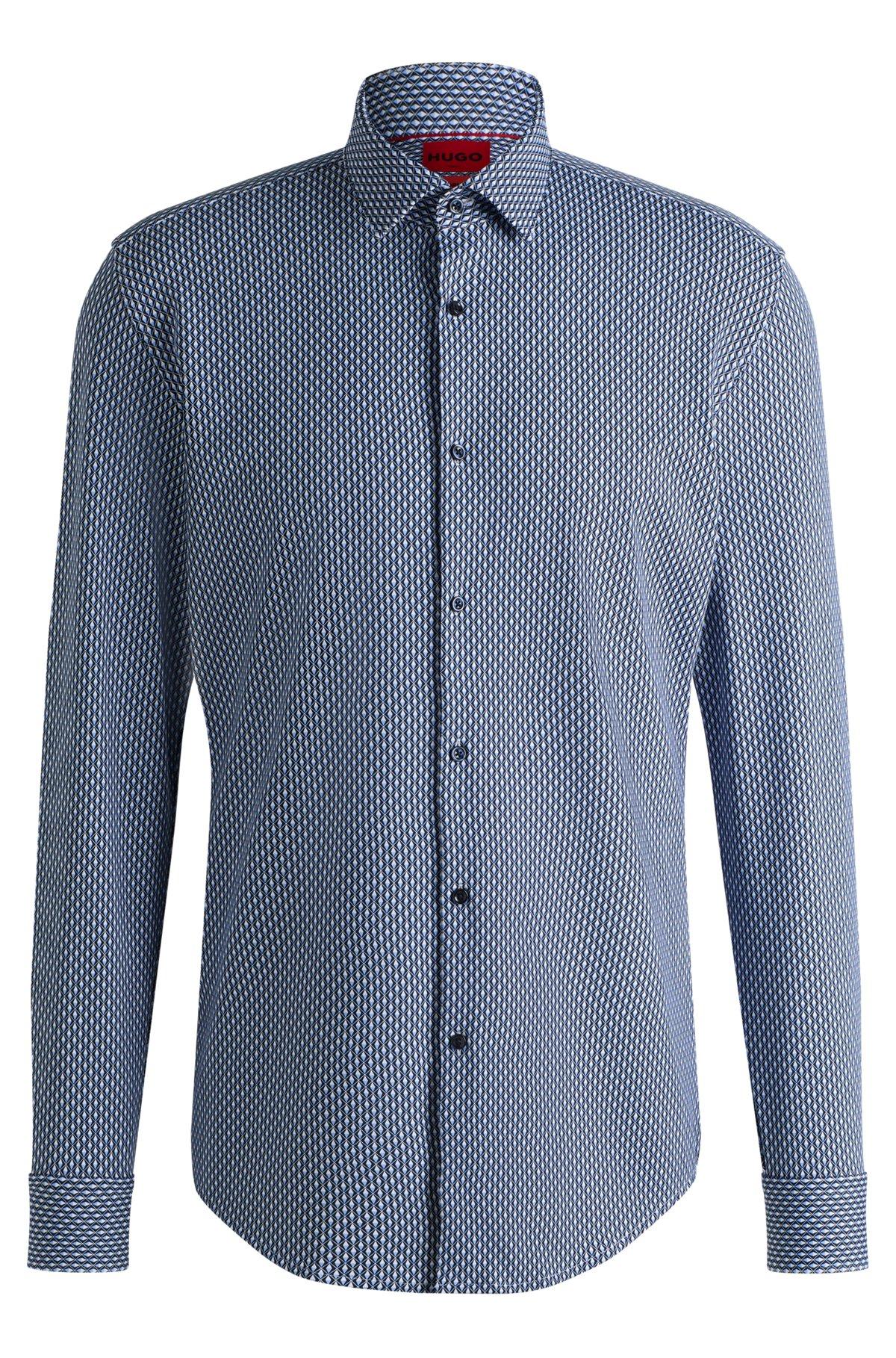 Slim-fit shirt in printed performance-stretch jersey Product Image