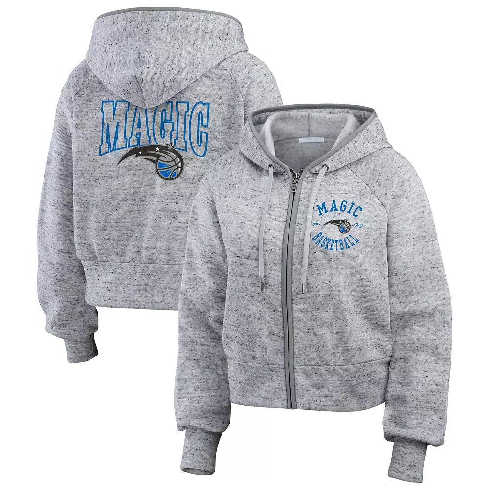 Women's WEAR by Erin Andrews Heather Gray Orlando Magic Speckled Radiator Full-Zip Hoodie,  Product Image