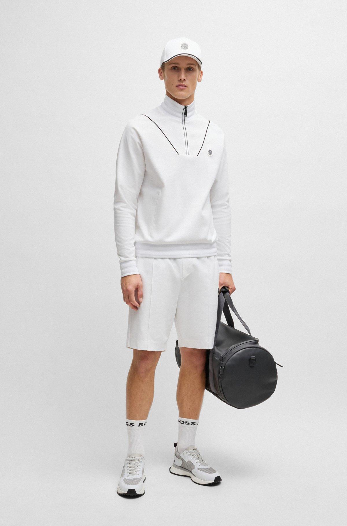 Cotton zip-neck sweatshirt with Double B monogram Product Image