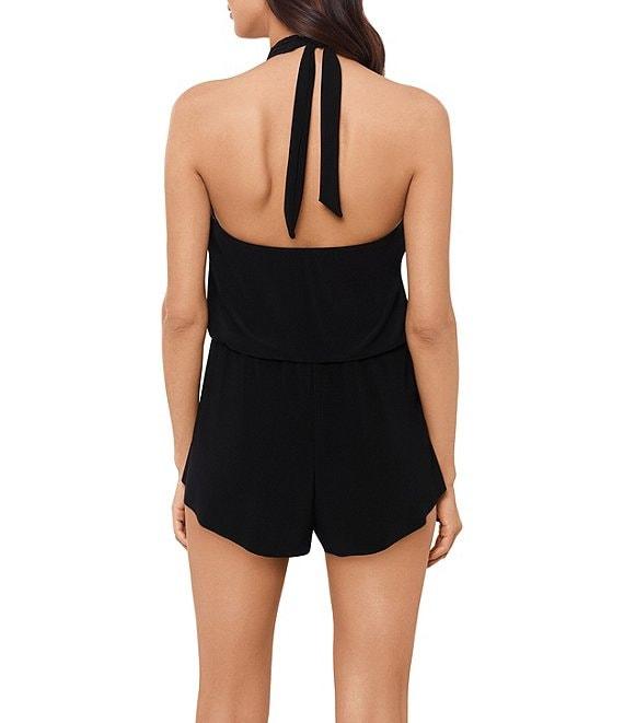 Magicsuit Piper Solid High Crochet Neck Hidden Underwire Bra Romper Swimsuit Product Image