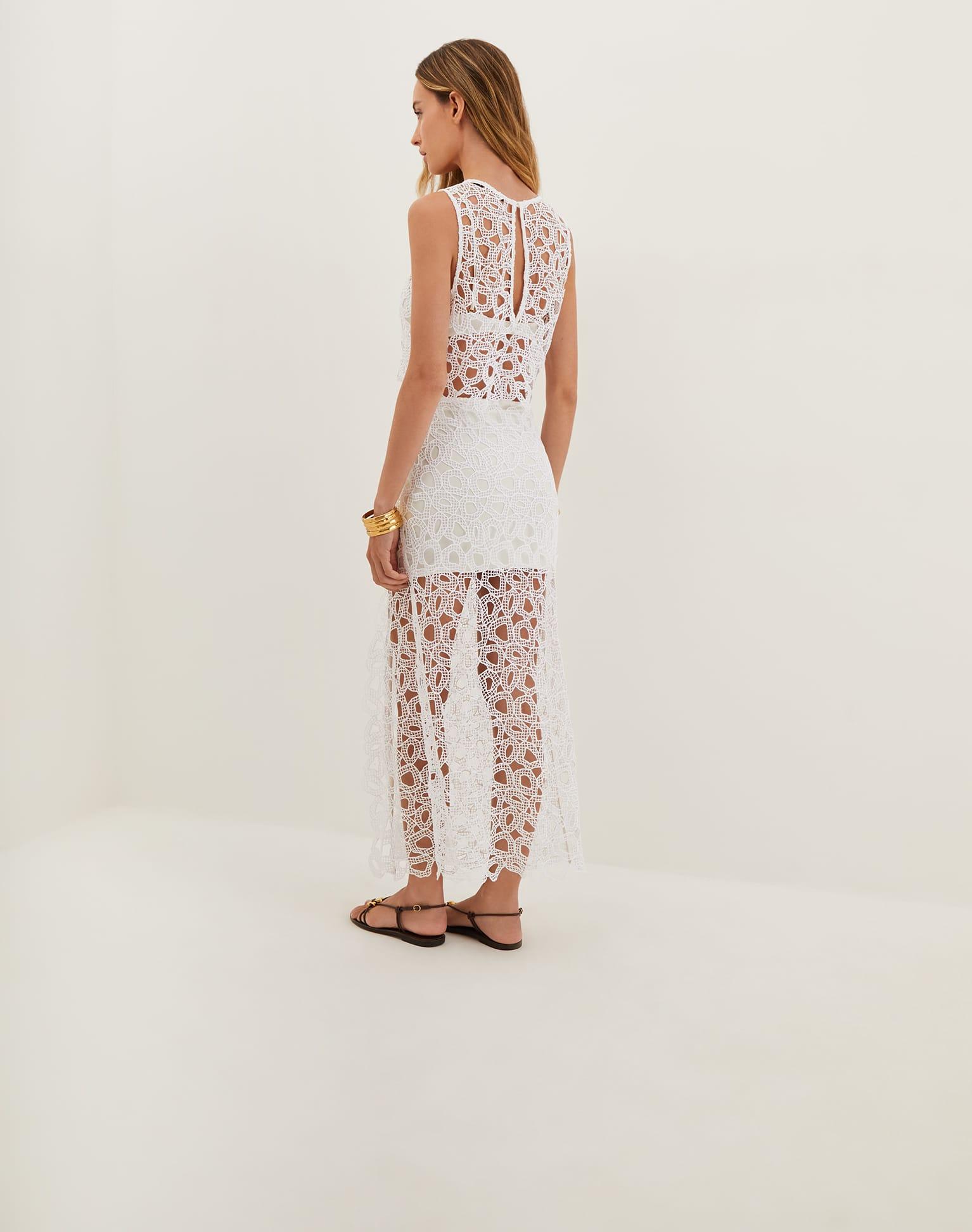 Eyelet Joelle Maxi Skirt - Off White Product Image