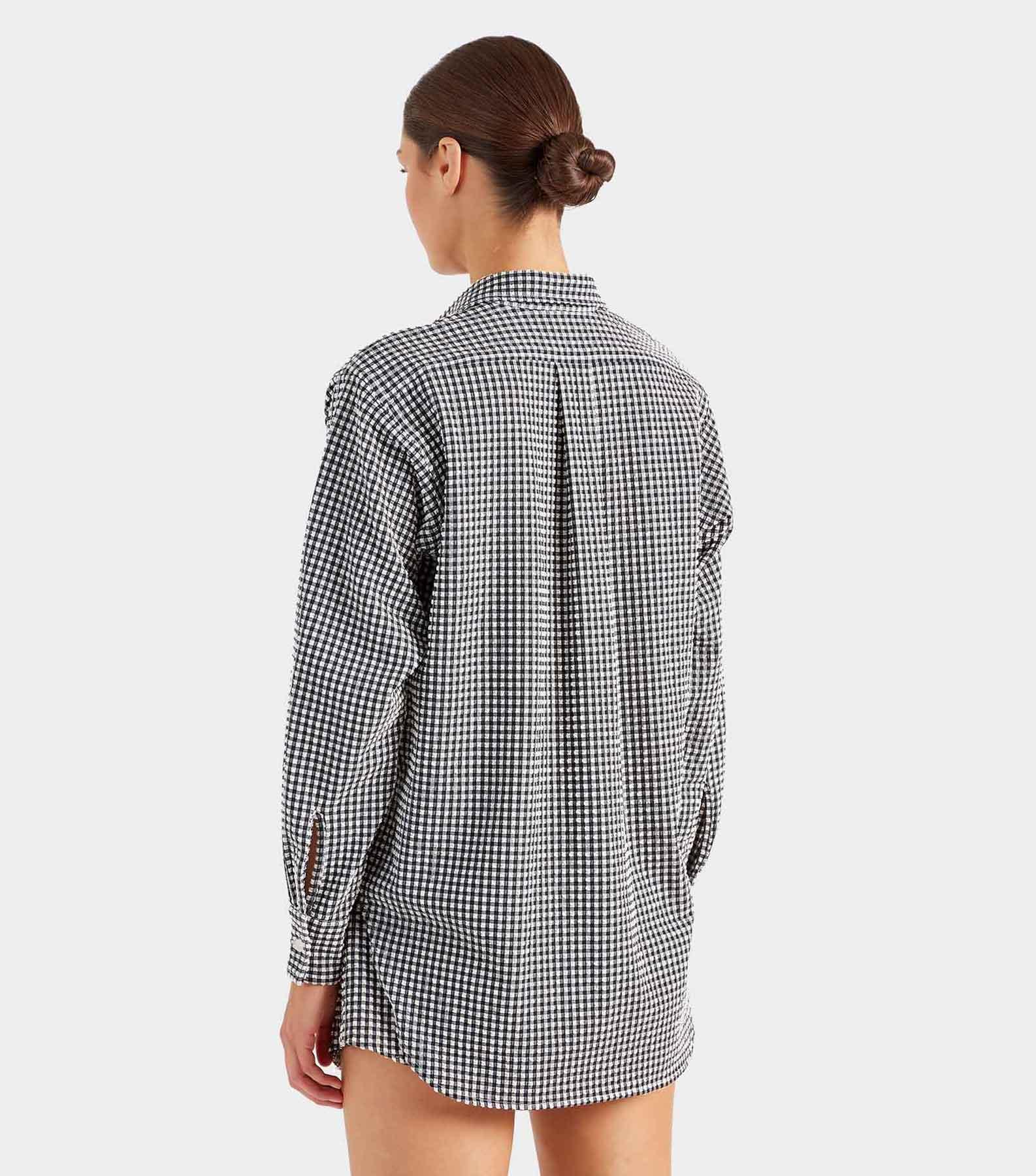 Gingham Seersucker Shirt - Black Gingham Product Image