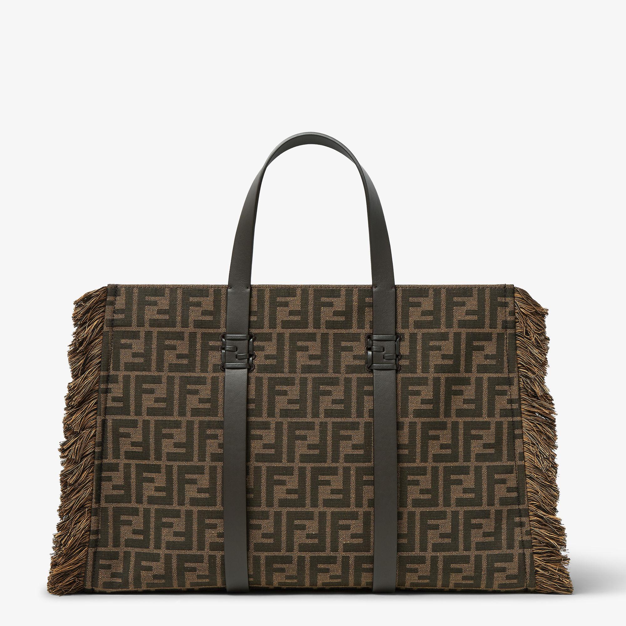 Summer ToteBrown FF jacquard fabric bag Product Image
