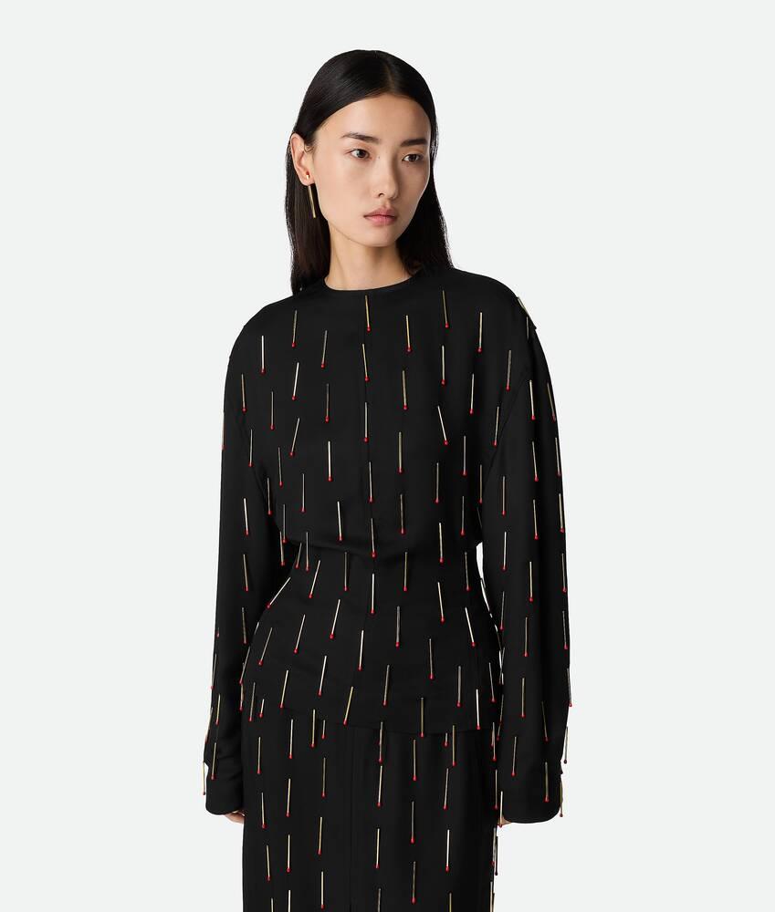 Women's Viscose Top With Matches in Black Product Image