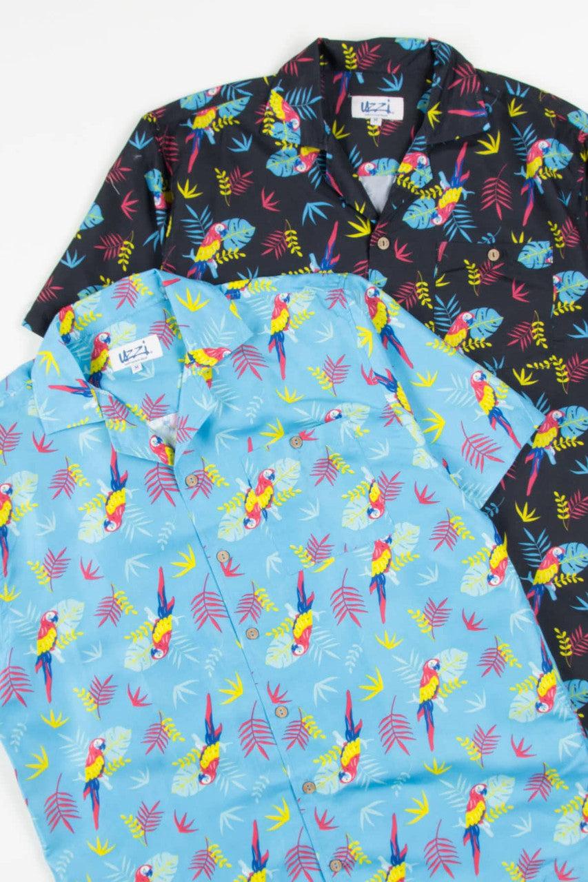 Blue Tropical Macaw Hawaiian Shirt Product Image