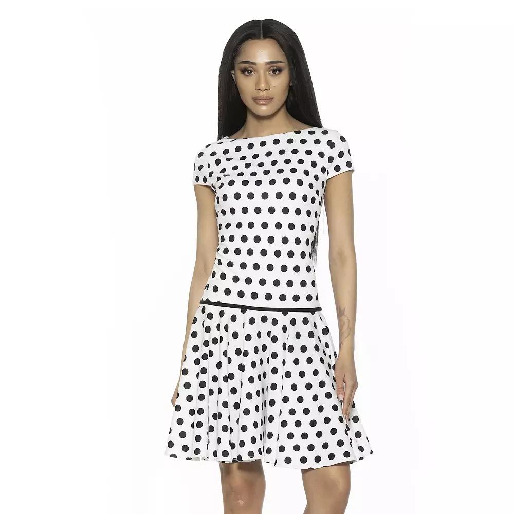 Women's ALEXIA ADMOR Aoife Boatneck Cap Sleeve Dropped Waist Dress,  Product Image