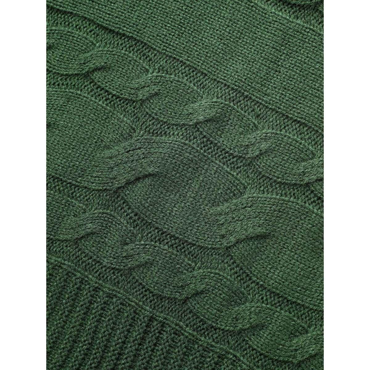 Plus Size Texture Cable Knit Dolman Sleeve Cardigan DarkGreen Women Leisure Loose Long Sleeve Casual Cardigans BloomChic 10/M Product Image