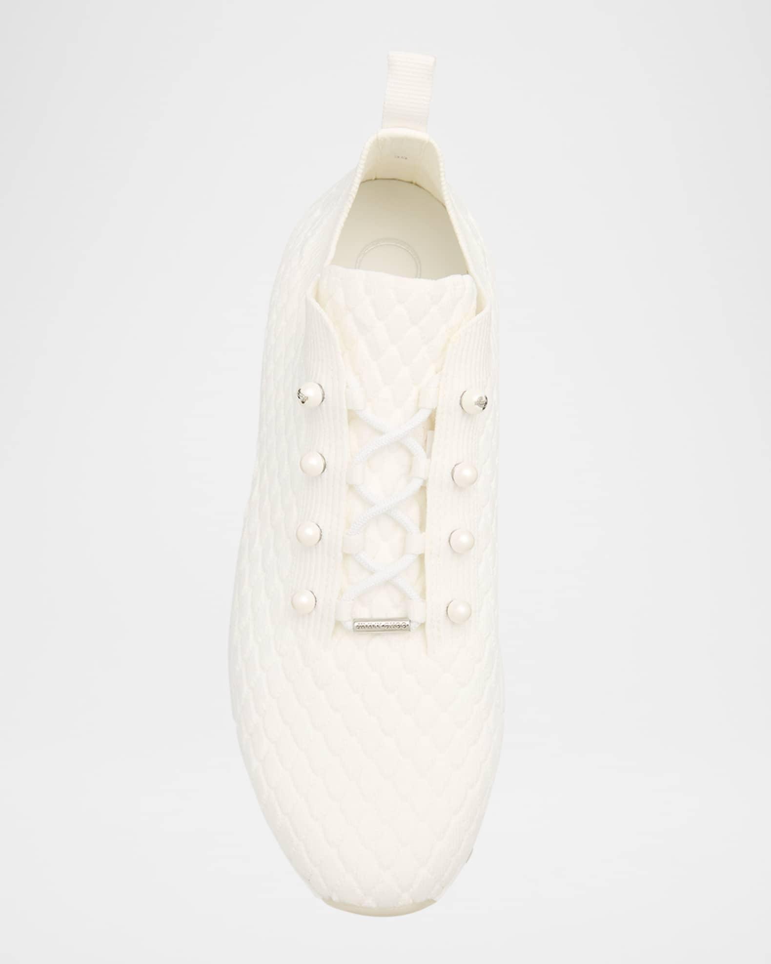 Veles Cotton Knit Pearly Stud Sneakers Product Image