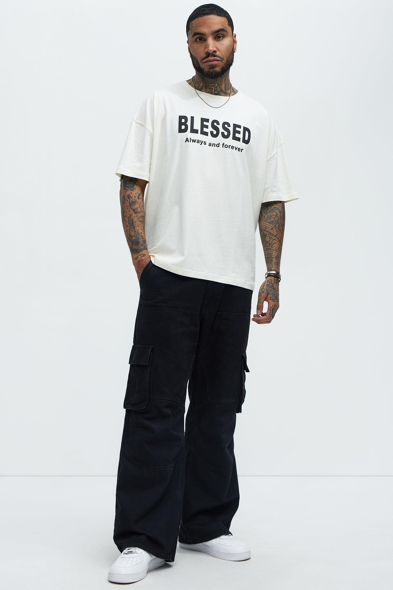 Blessed Oversized Short Sleeve Tee - White Product Image