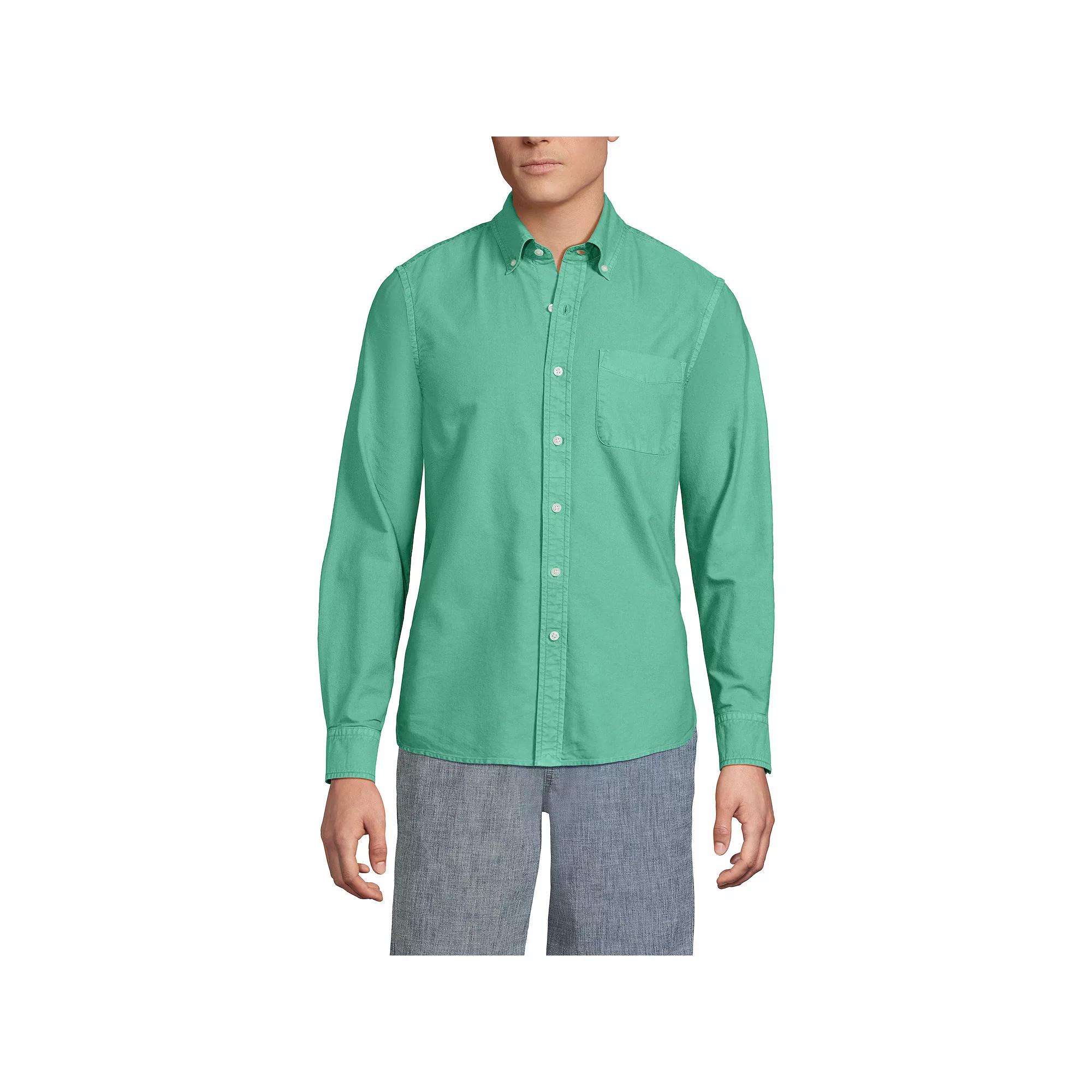 Men's Lands' End Button-Down Sail Rigger Oxford Button-Down Shirt,  Product Image