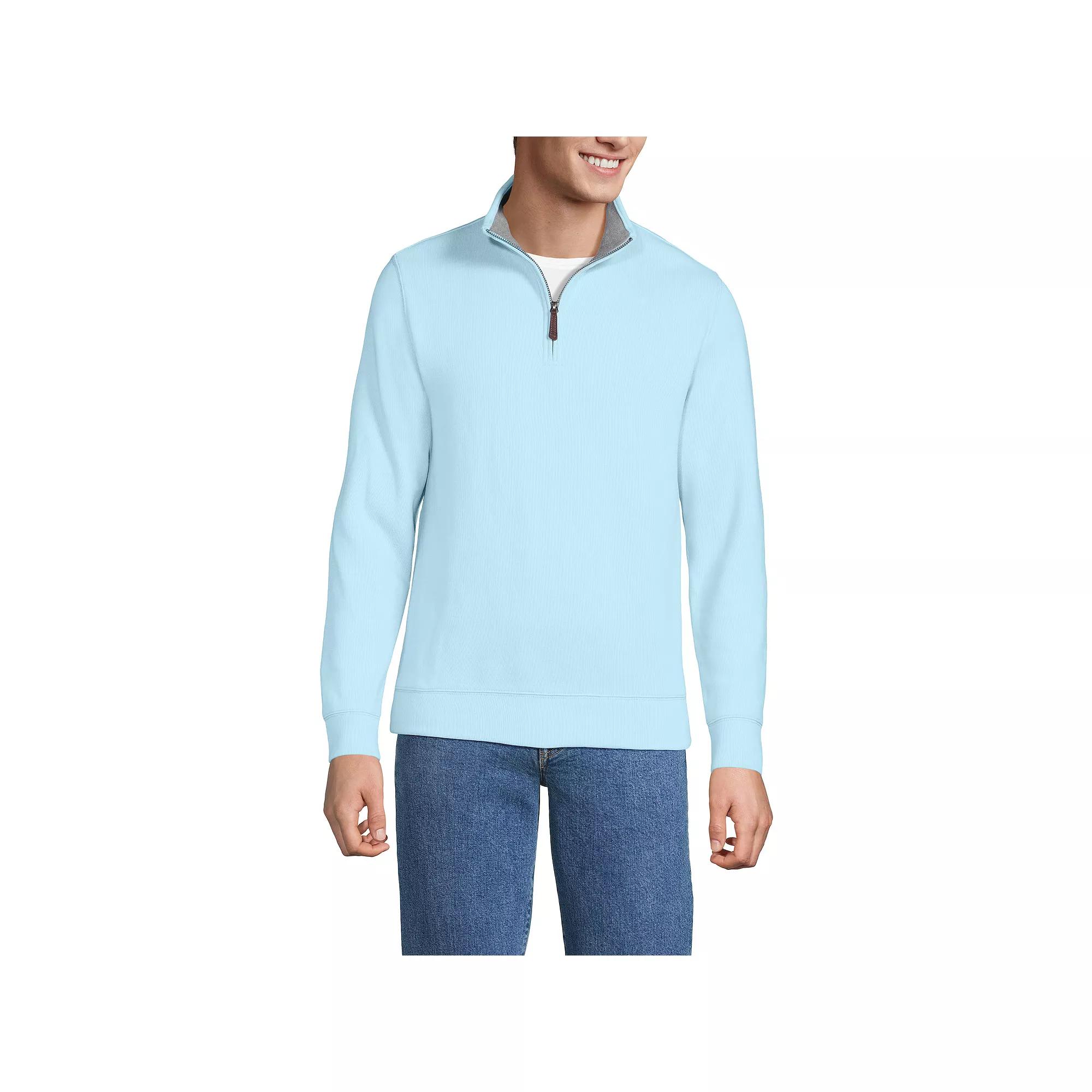 Big & Tall Lands' End Bedford Classic-Fit Ribbed Quarter-Zip Sweater, Men's,  Product Image