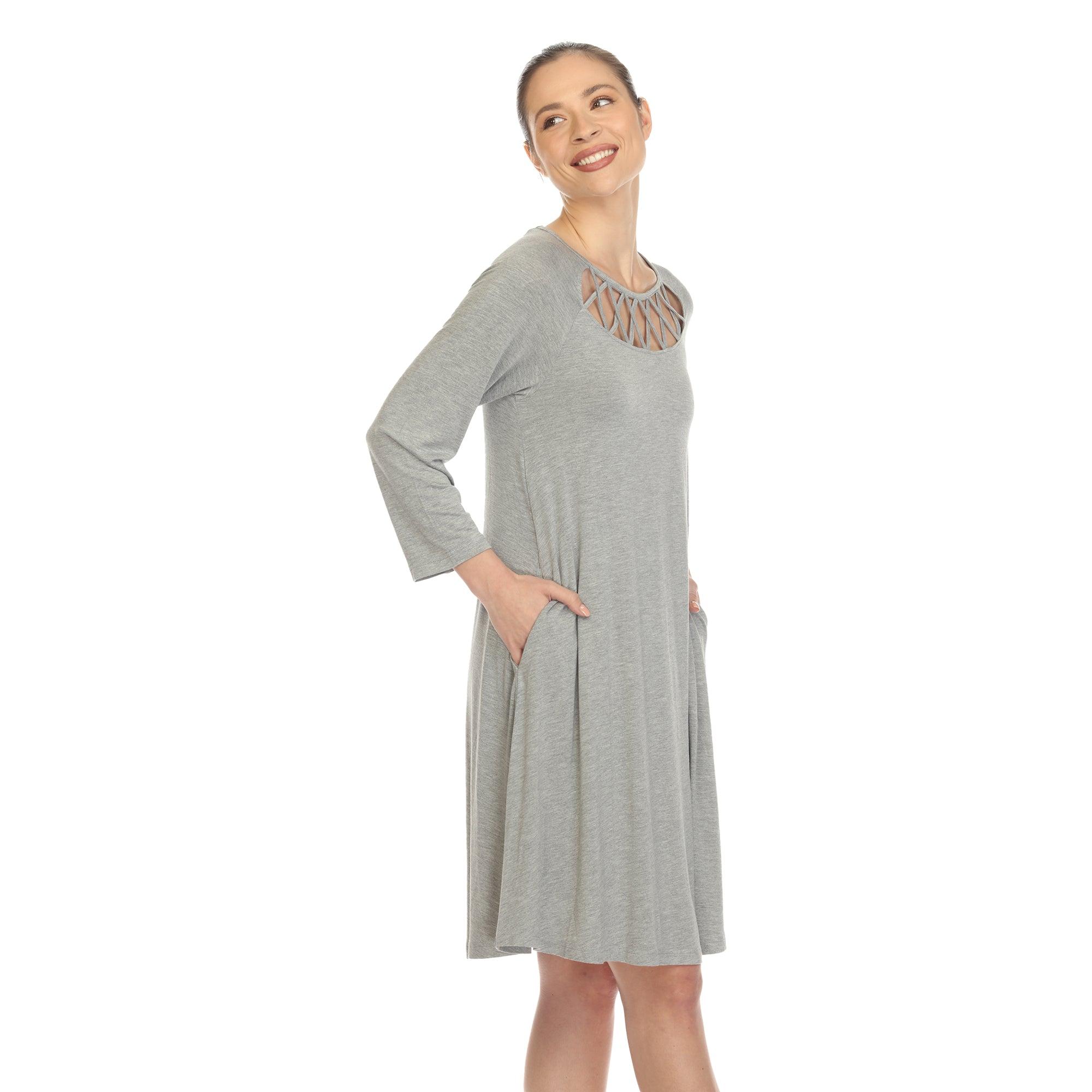 Criss Cross Neckline Swing Midi Dress Product Image