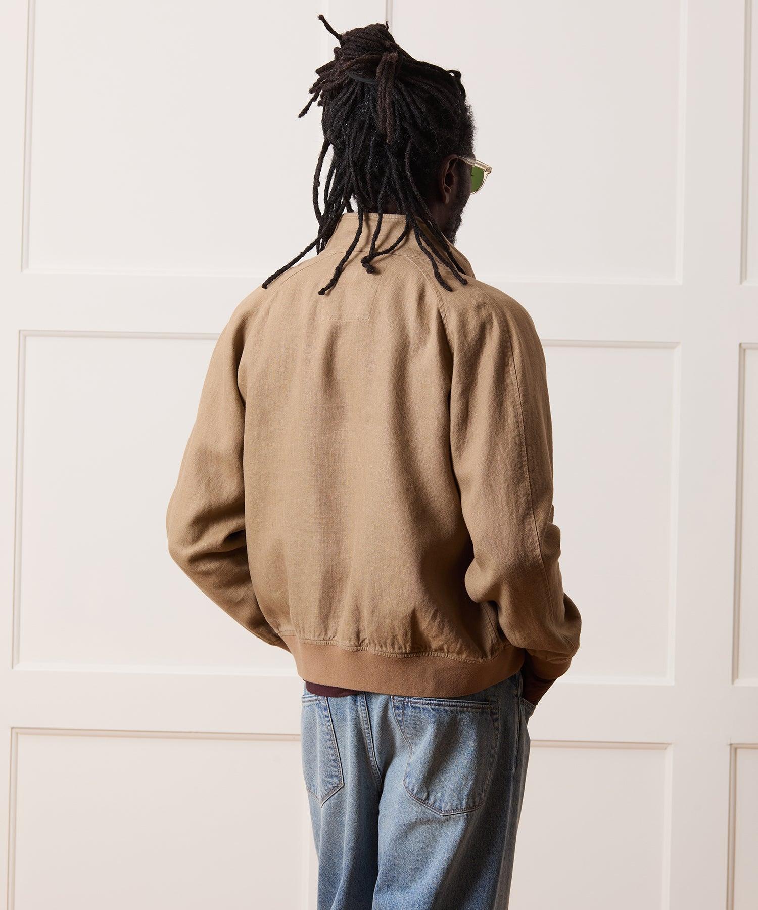 Cropped Linen Harrington Jacket Product Image