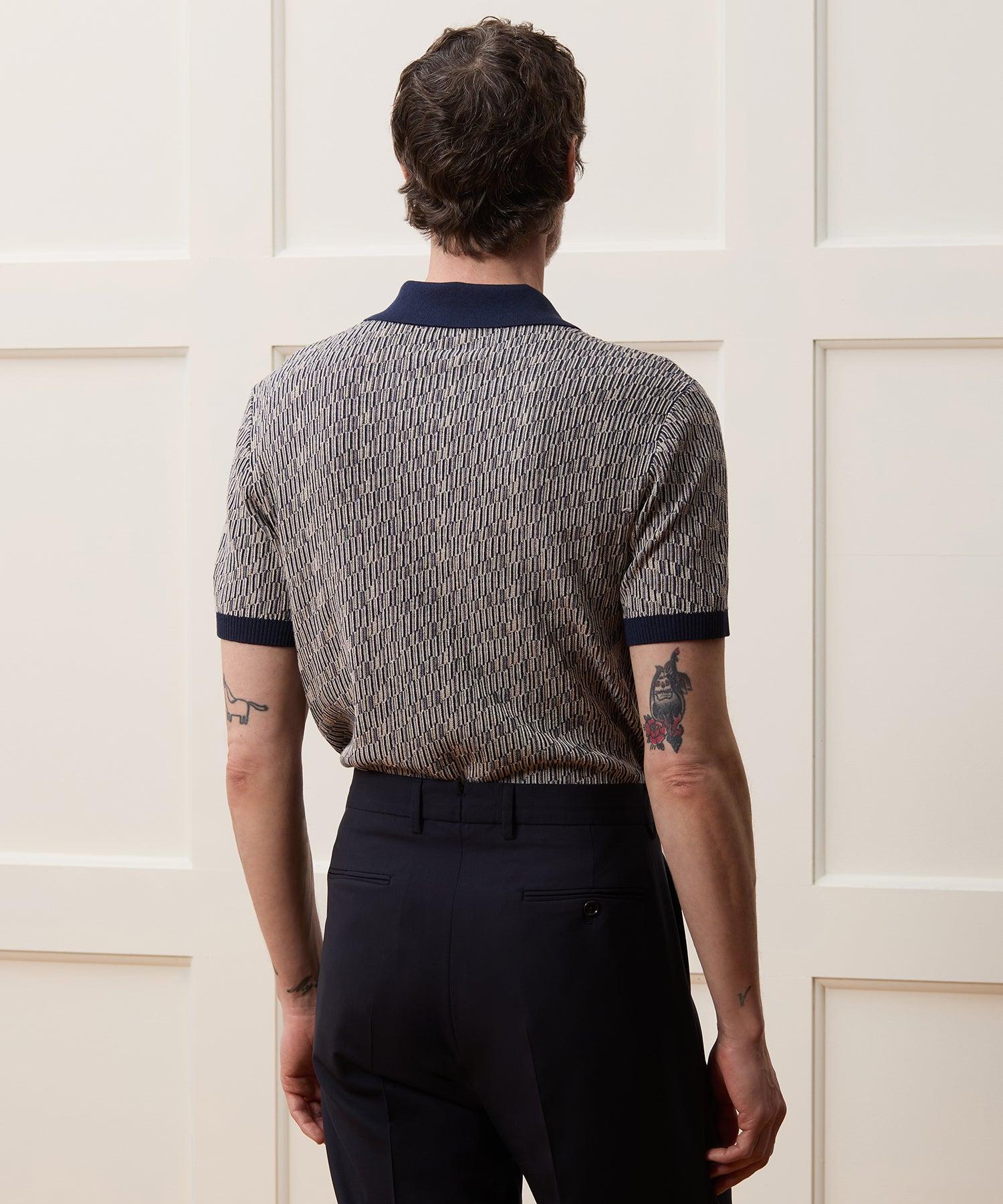 Silk-Cotton Skip-Stitch Montauk Sweater Polo Product Image