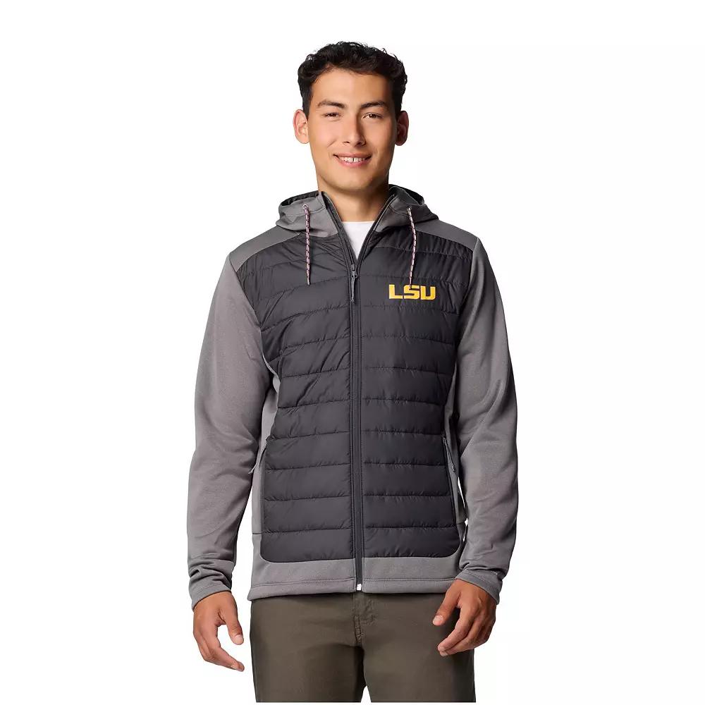 Men's Columbia Charcoal/Gray LSU Tigers Out-Shield Hybrid Full-Zip Hoodie Jacket,  Product Image