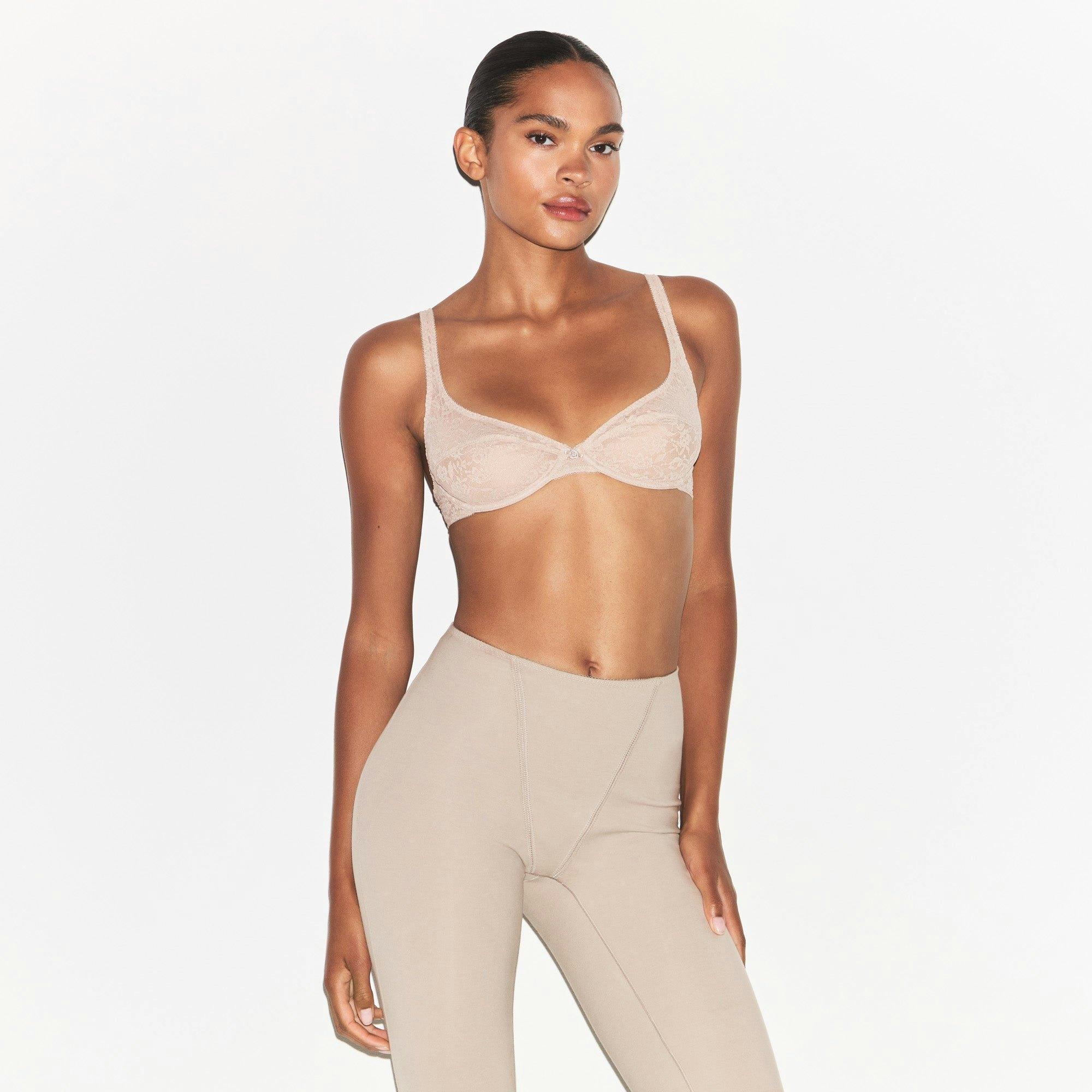 VINTAGE BRAS LACE UNLINED BRA | MUSHROOM Product Image