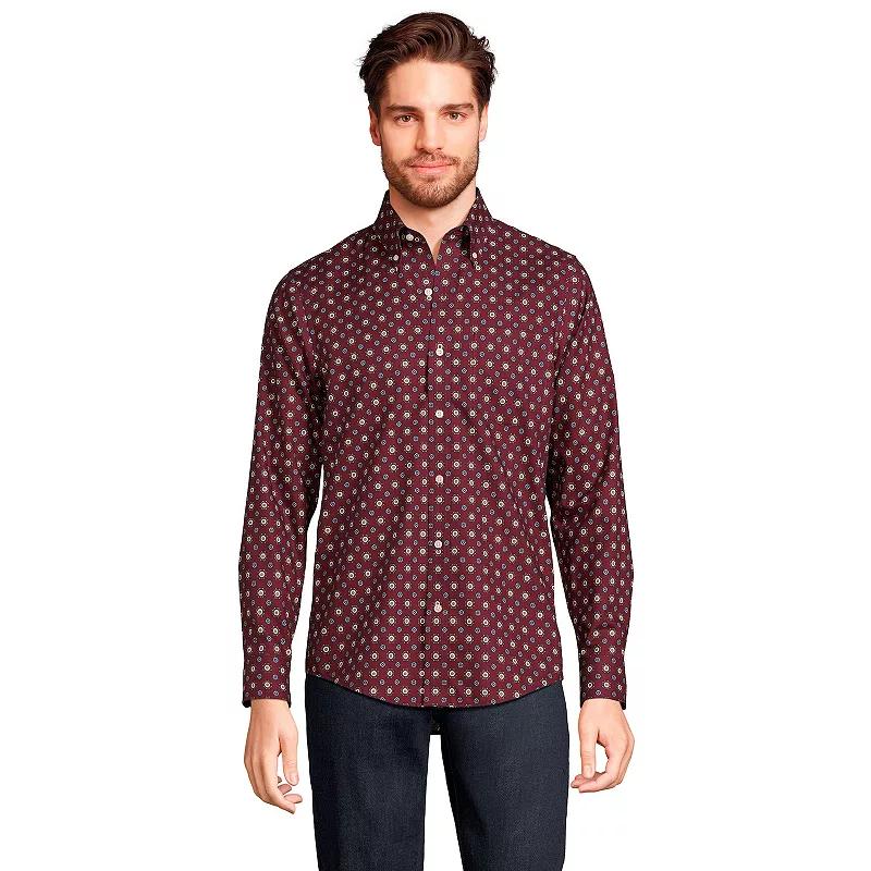 Men's Lands' End Tailored Fit No Iron Twill Long Sleeve Shirt,  Product Image