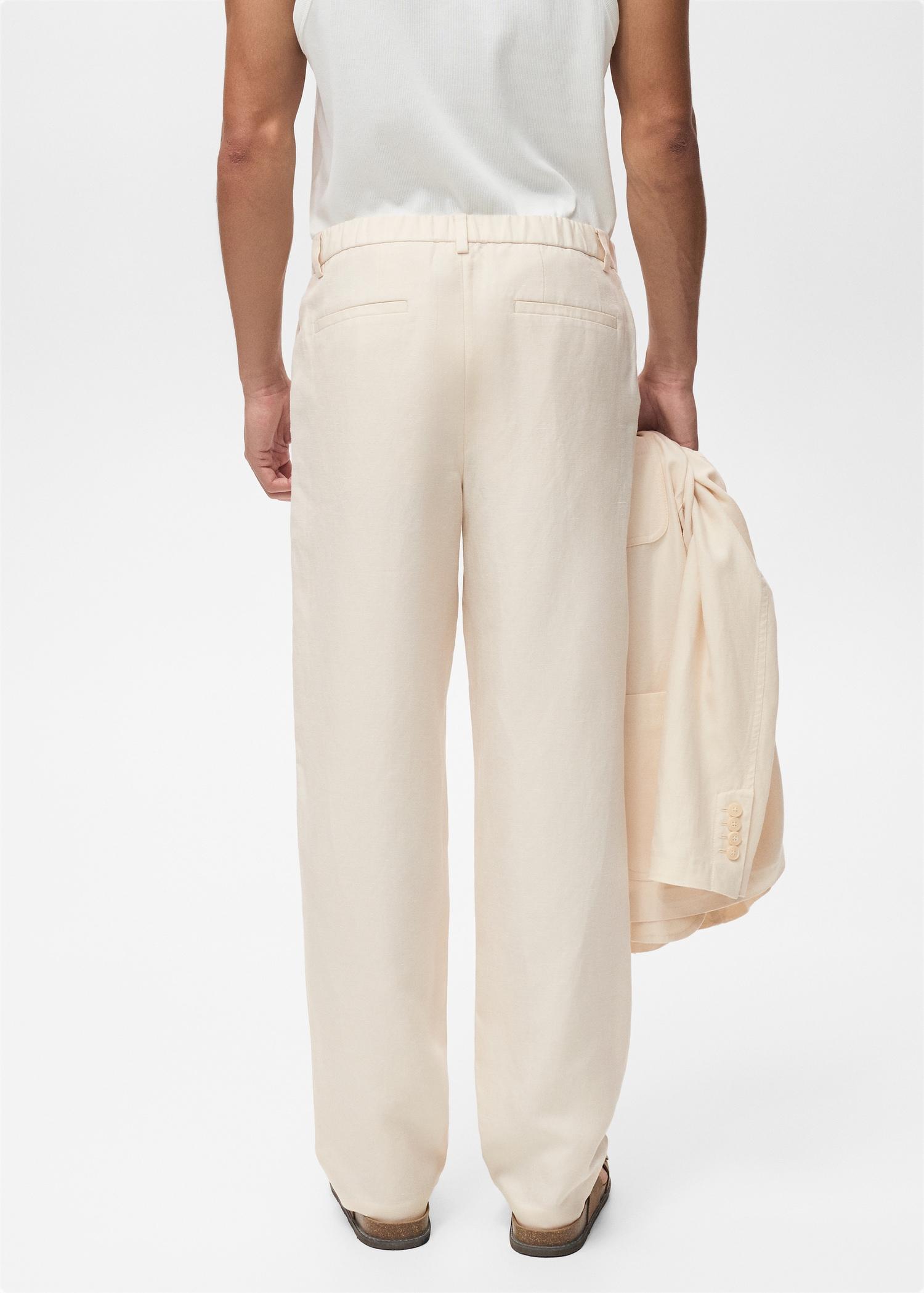 Linen-lyocell blend suit pants - Men | MANGO USA Product Image