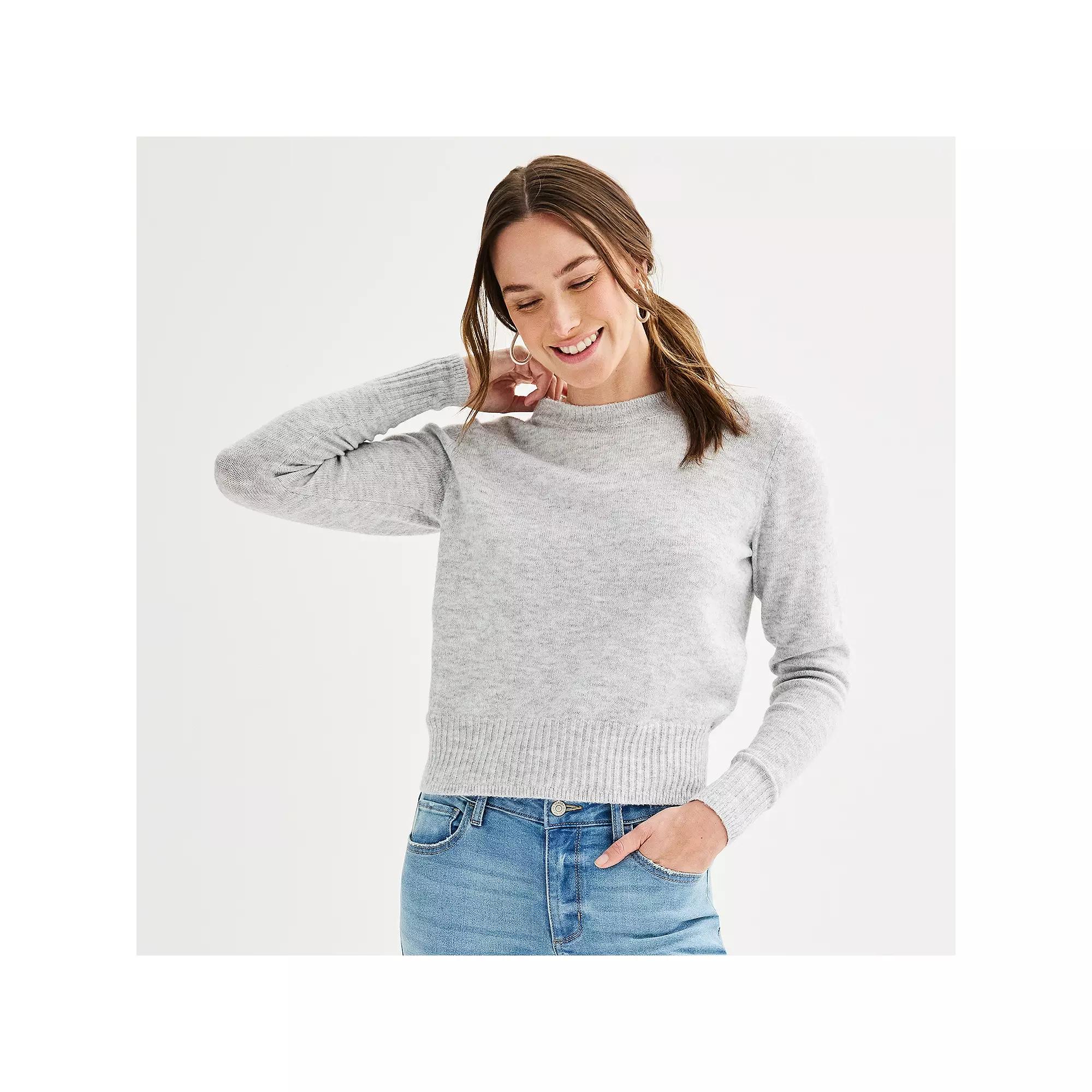 Petite Women's Sonoma Goods For Life® Crewneck Sweater,  Product Image