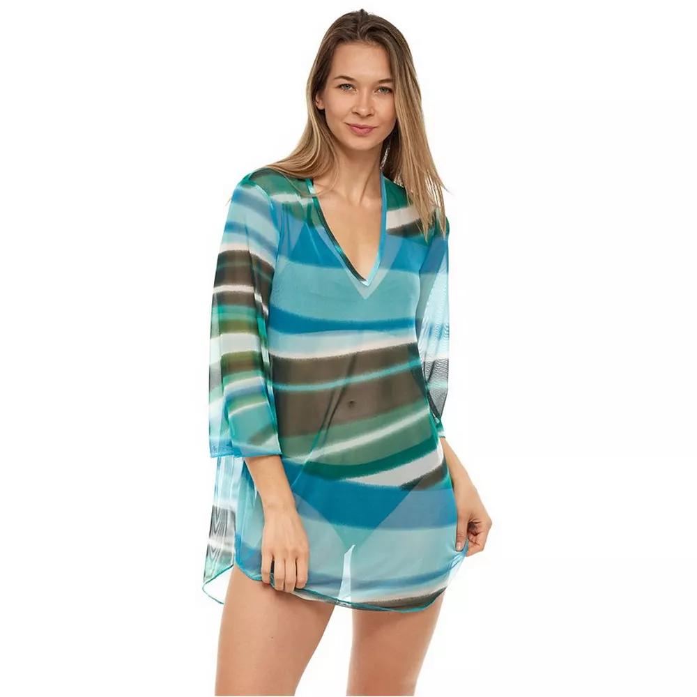 Women's Jordan Taylor Printed Mesh Tunic Swim Cover-Up,  Product Image