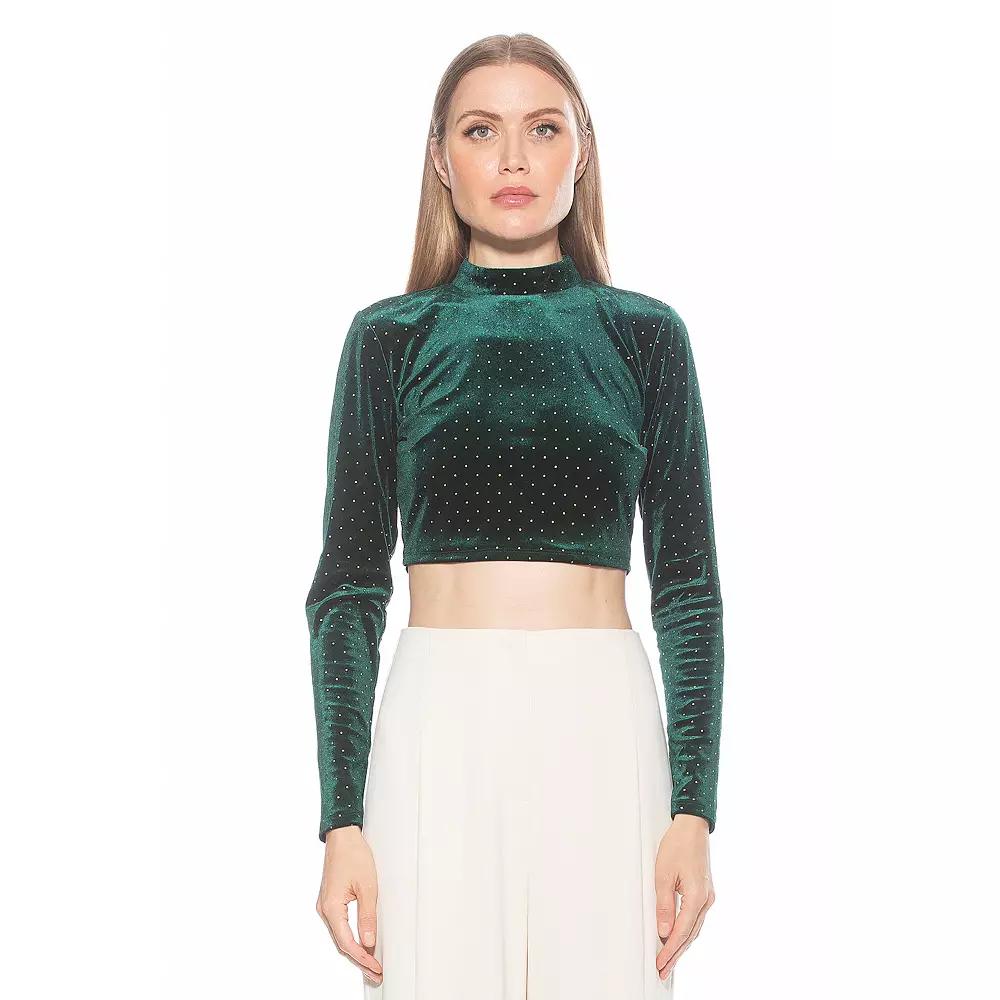 Women's ALEXIA ADMOR Ari Draped Mockneck Long Sleeve Top,  Product Image