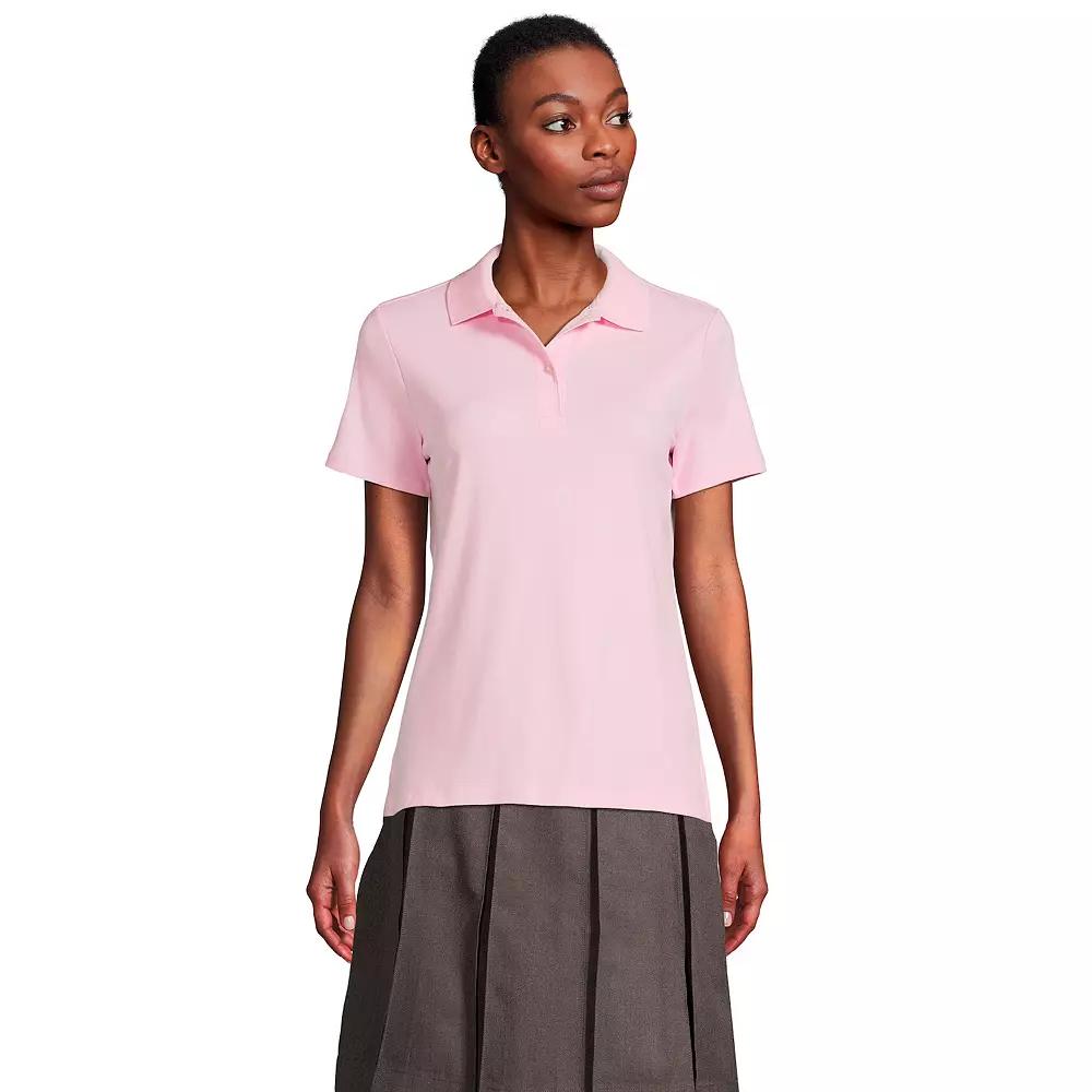 Women's Lands' End School Uniform Short Sleeve Interlock Polo Shirt,  Product Image