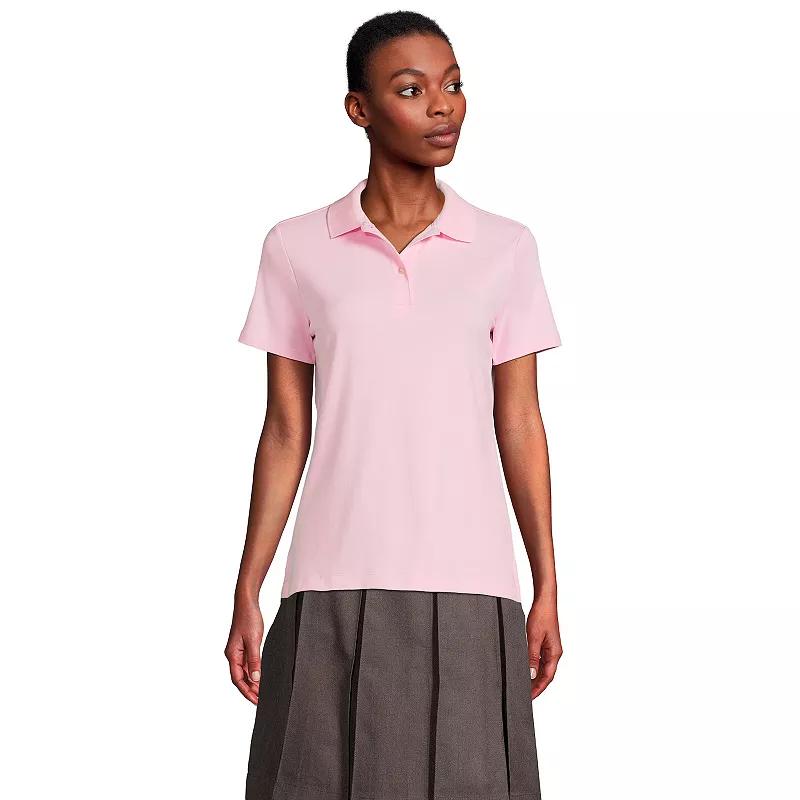 Women's Lands' End School Uniform Short Sleeve Interlock Polo Shirt,  Product Image