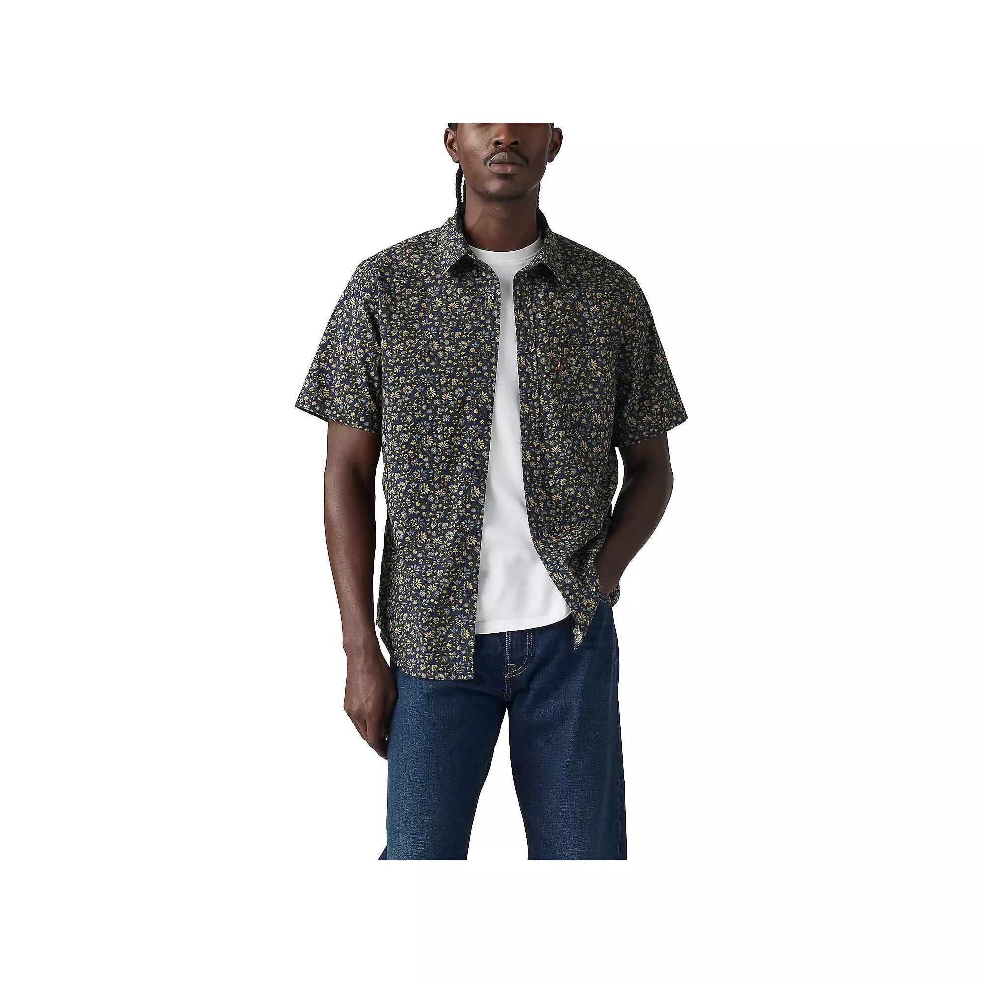 Men's Levi's® Classic Fit Button Down Short Sleeve Shirt, Size: XXL, Blue Blazer Product Image