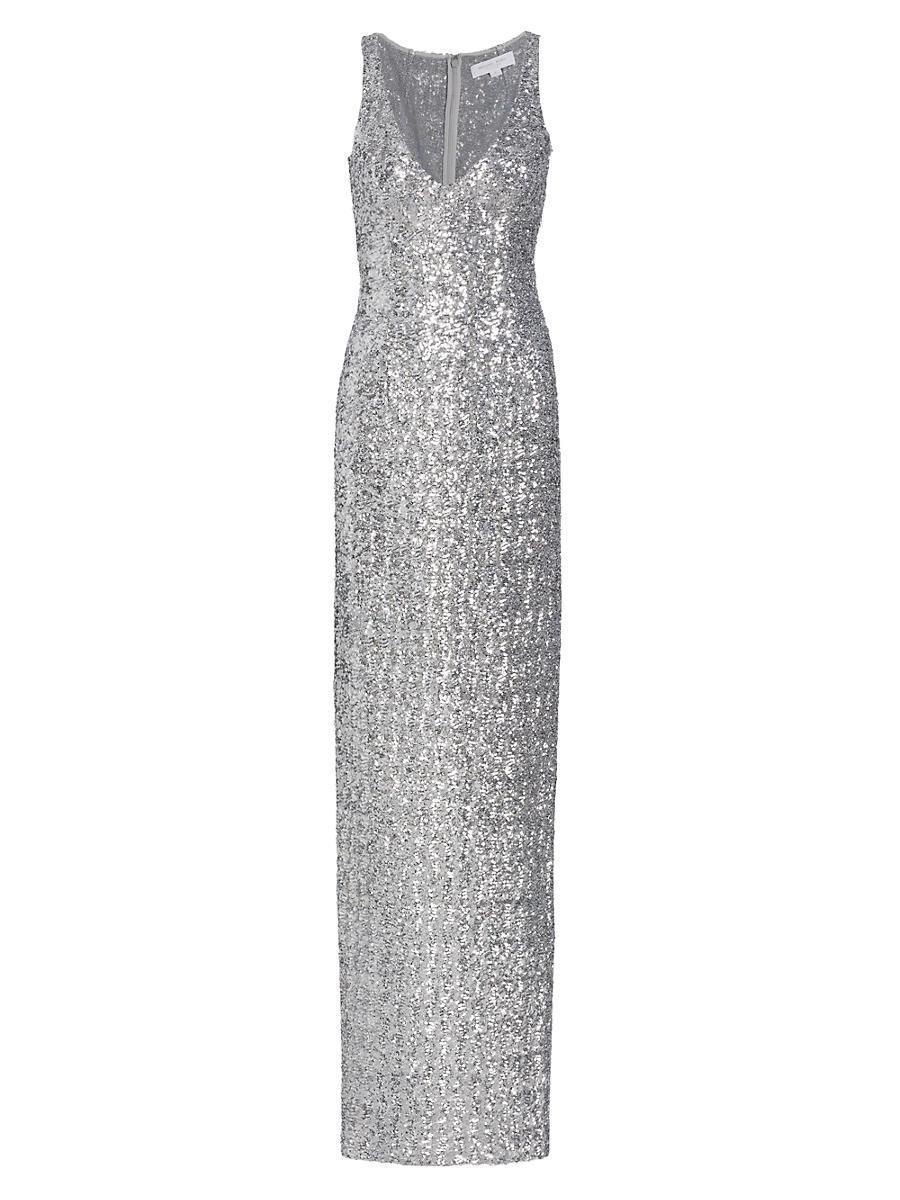 Womens Sleeveless Sequined Gown Product Image