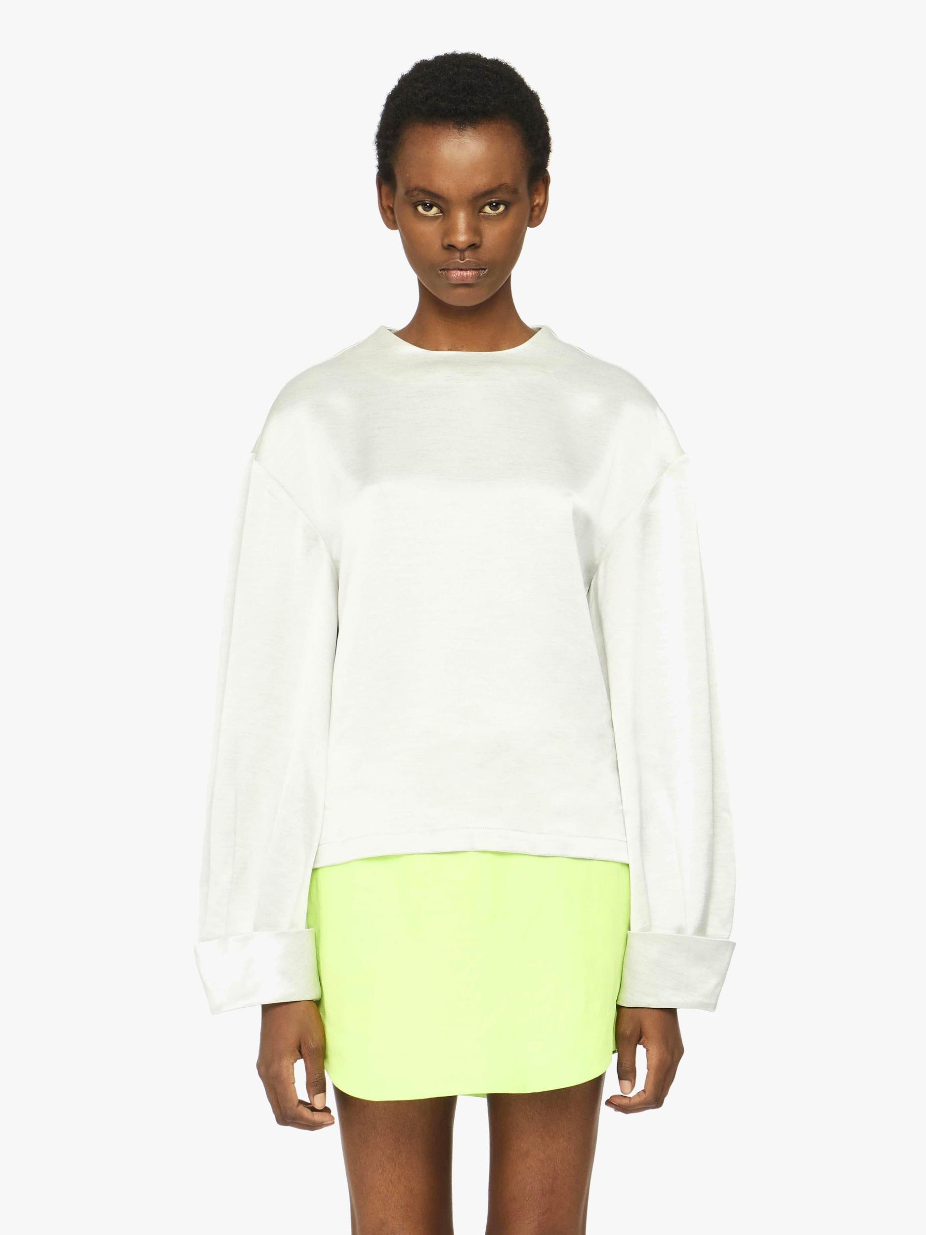 TWISTED SLEEVE SATIN TOP Product Image